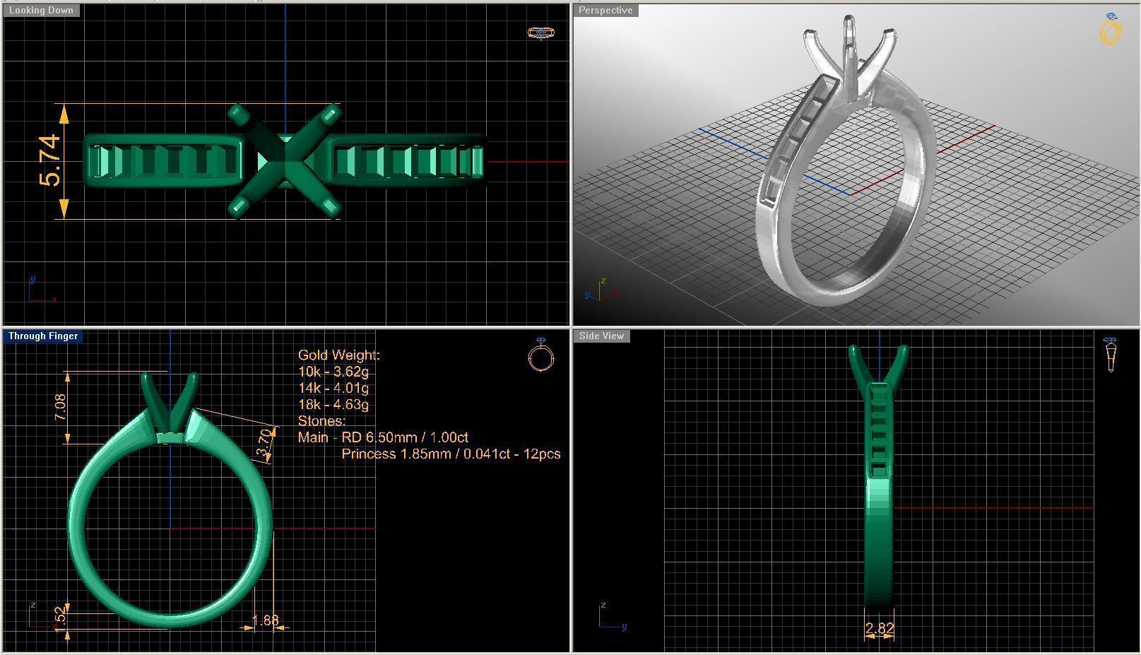 Solitaire diamond ring  STL-3DM-12 renders-on hand render 3D print model_13