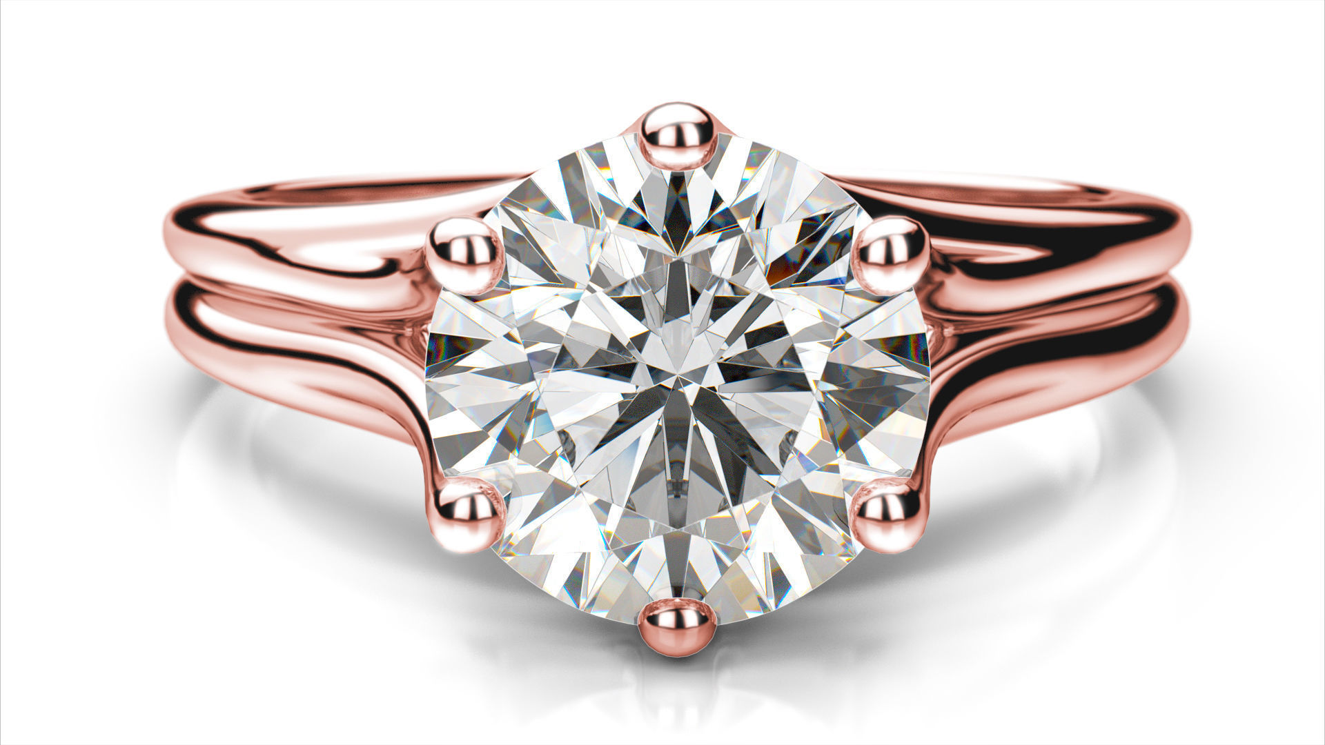 Solitaire diamond ring  STL-3DM-12 renders-on hand render 3D print model_4