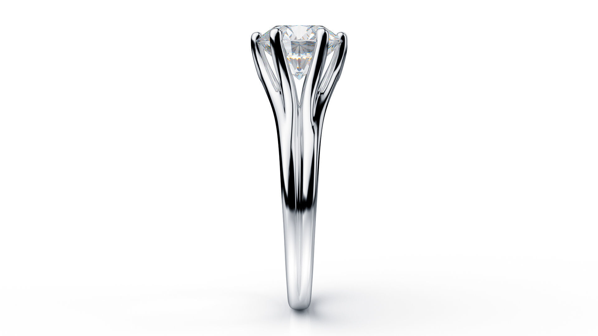 Solitaire diamond ring  STL-3DM-12 renders-on hand render 3D print model_2