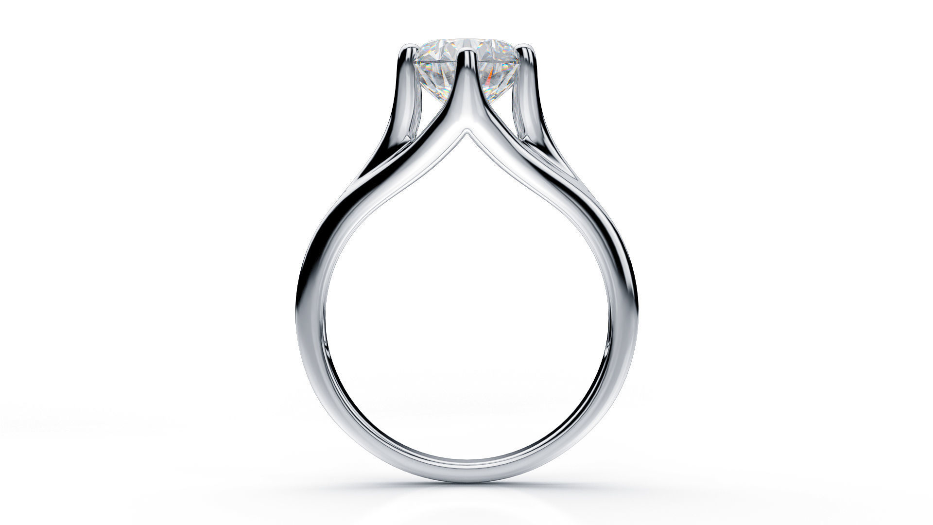 Solitaire diamond ring  STL-3DM-12 renders-on hand render 3D print model_1