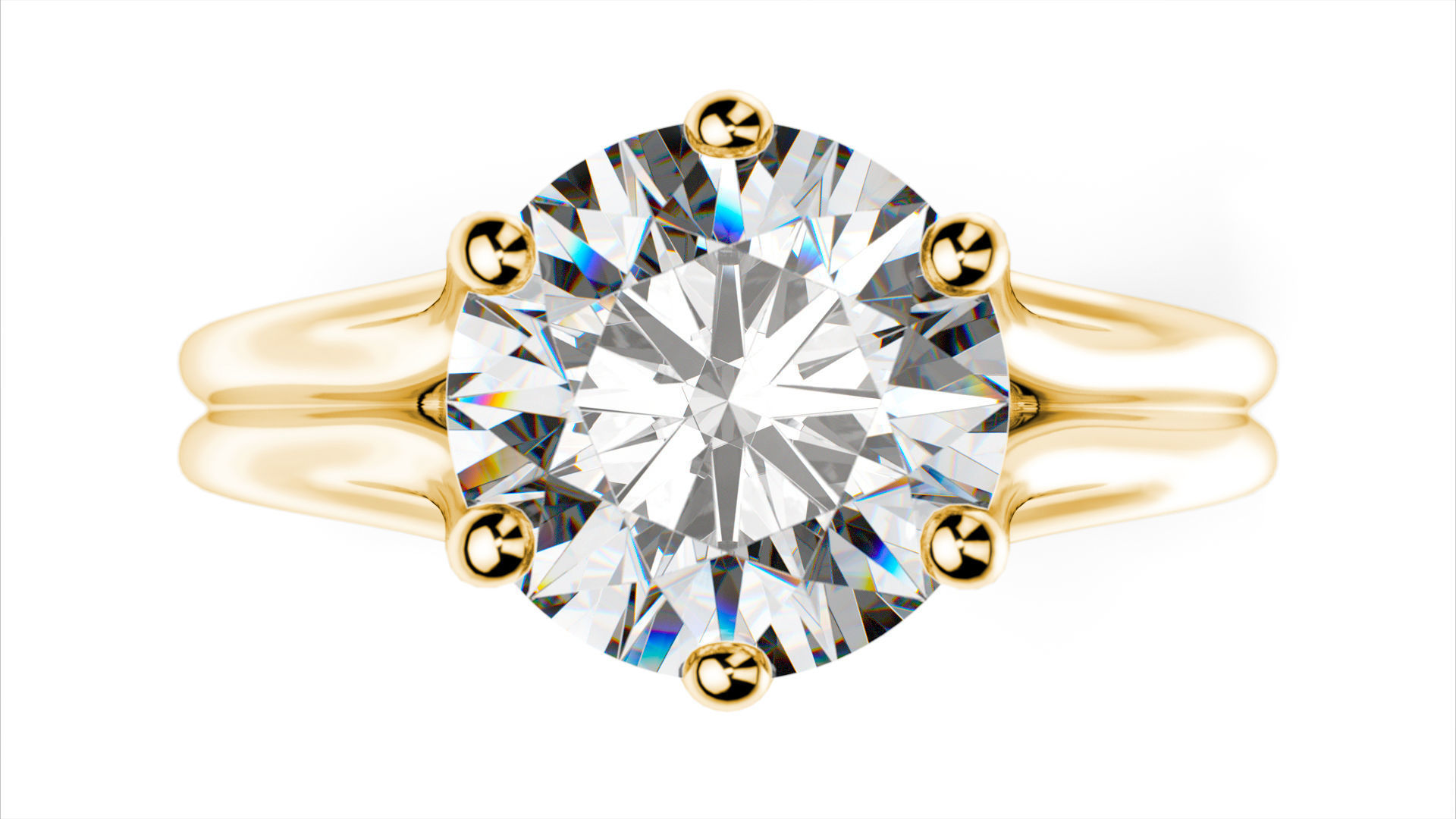 Solitaire diamond ring  STL-3DM-12 renders-on hand render 3D print model_11