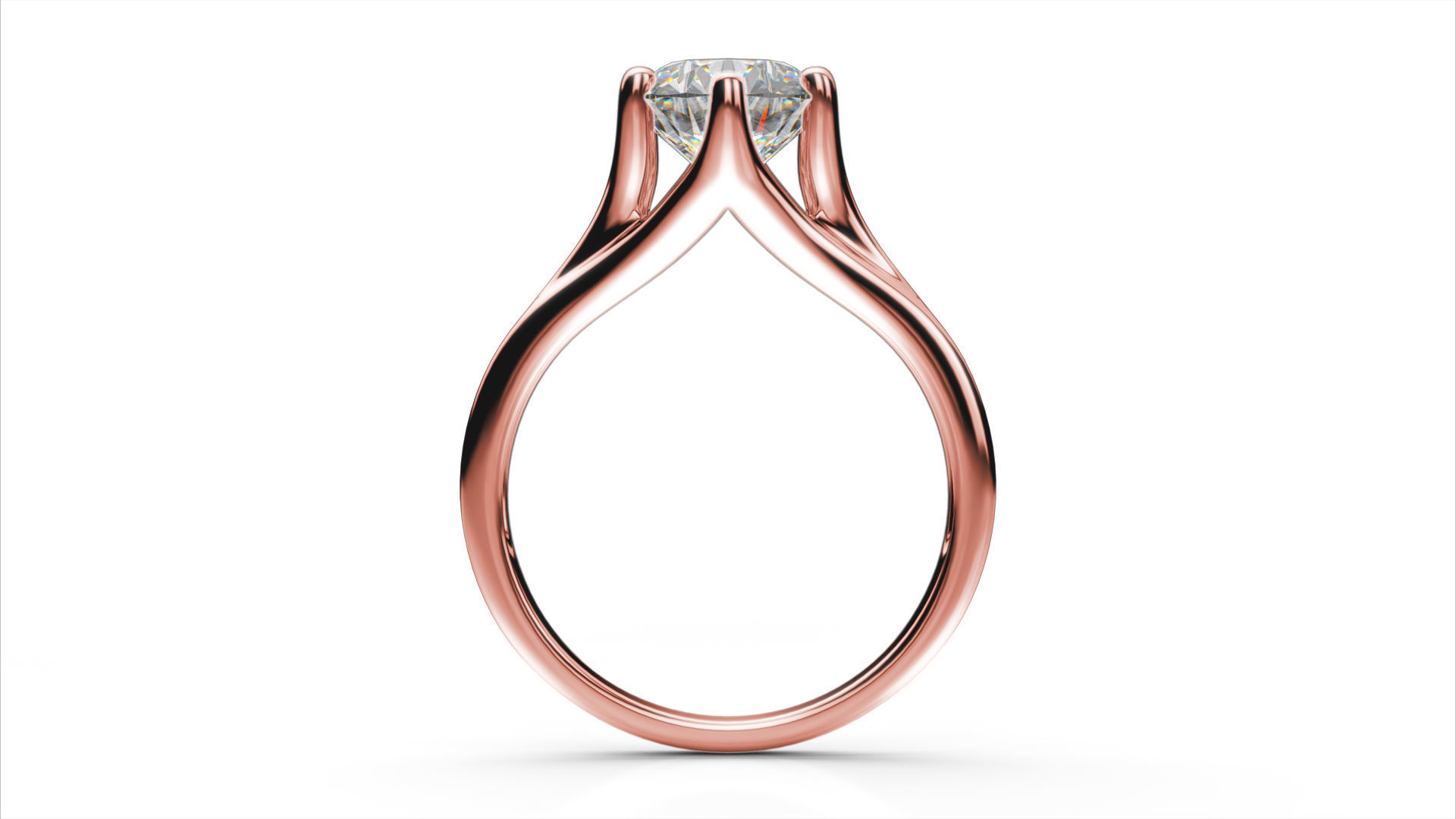 Solitaire diamond ring  STL-3DM-12 renders-on hand render 3D print model_5