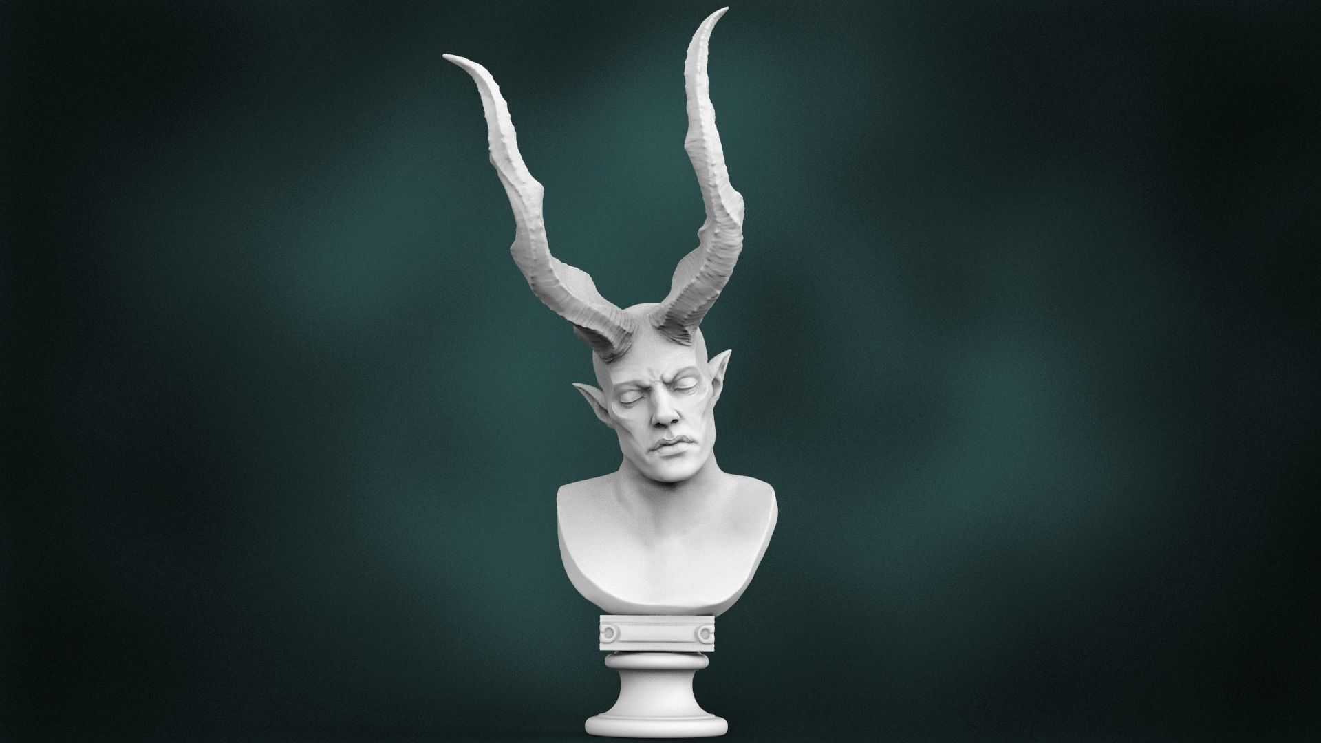 Bust of the Devil 3D print model_2