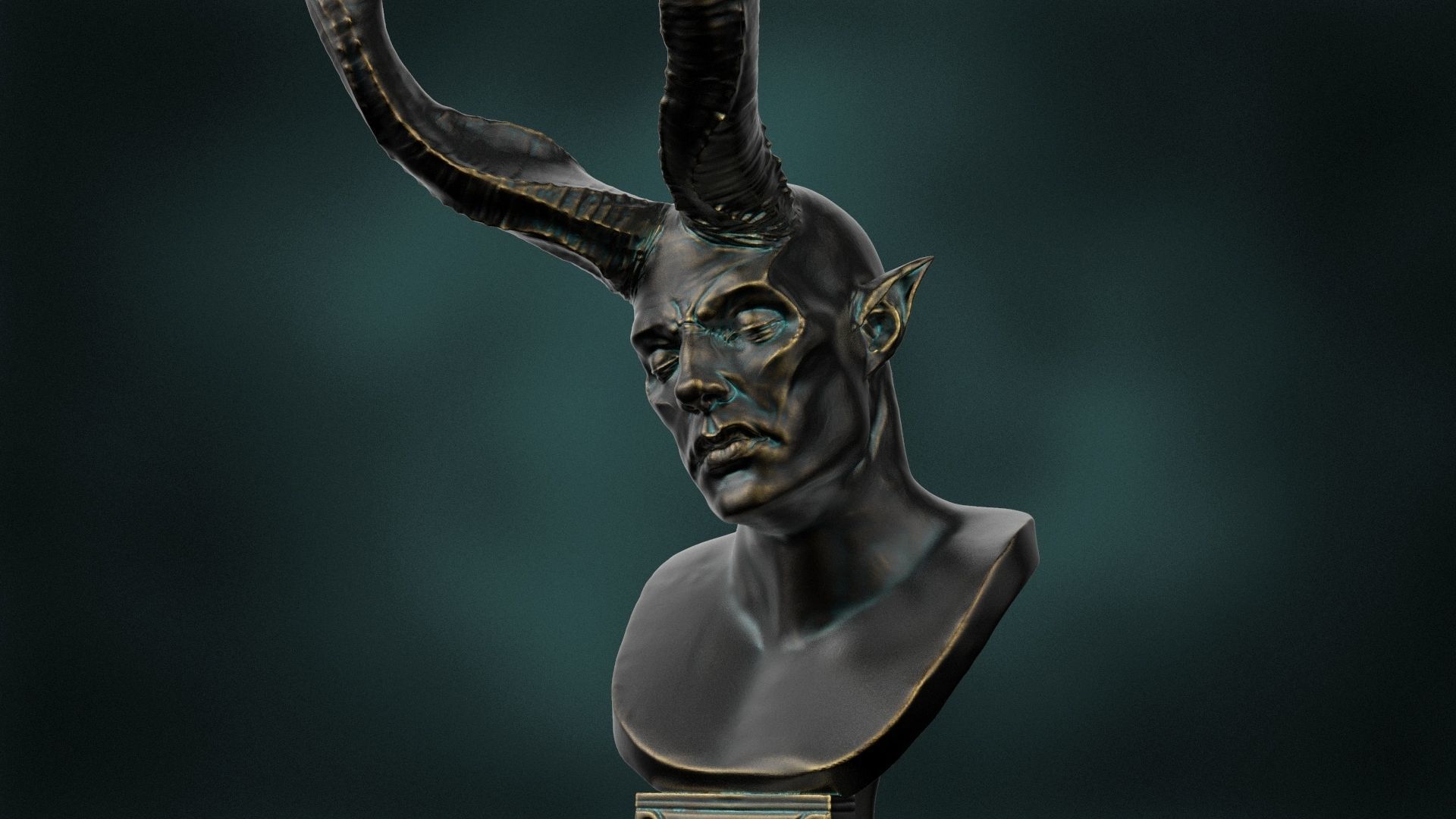 Bust of the Devil 3D print model_10