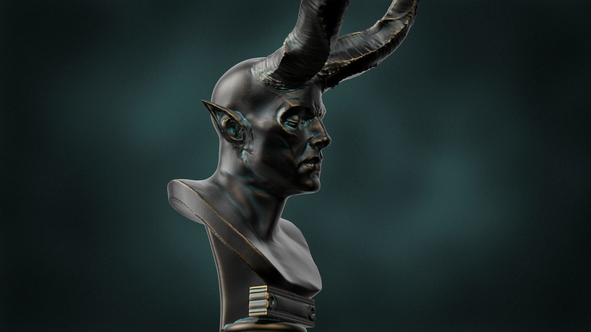 Bust of the Devil 3D print model_12