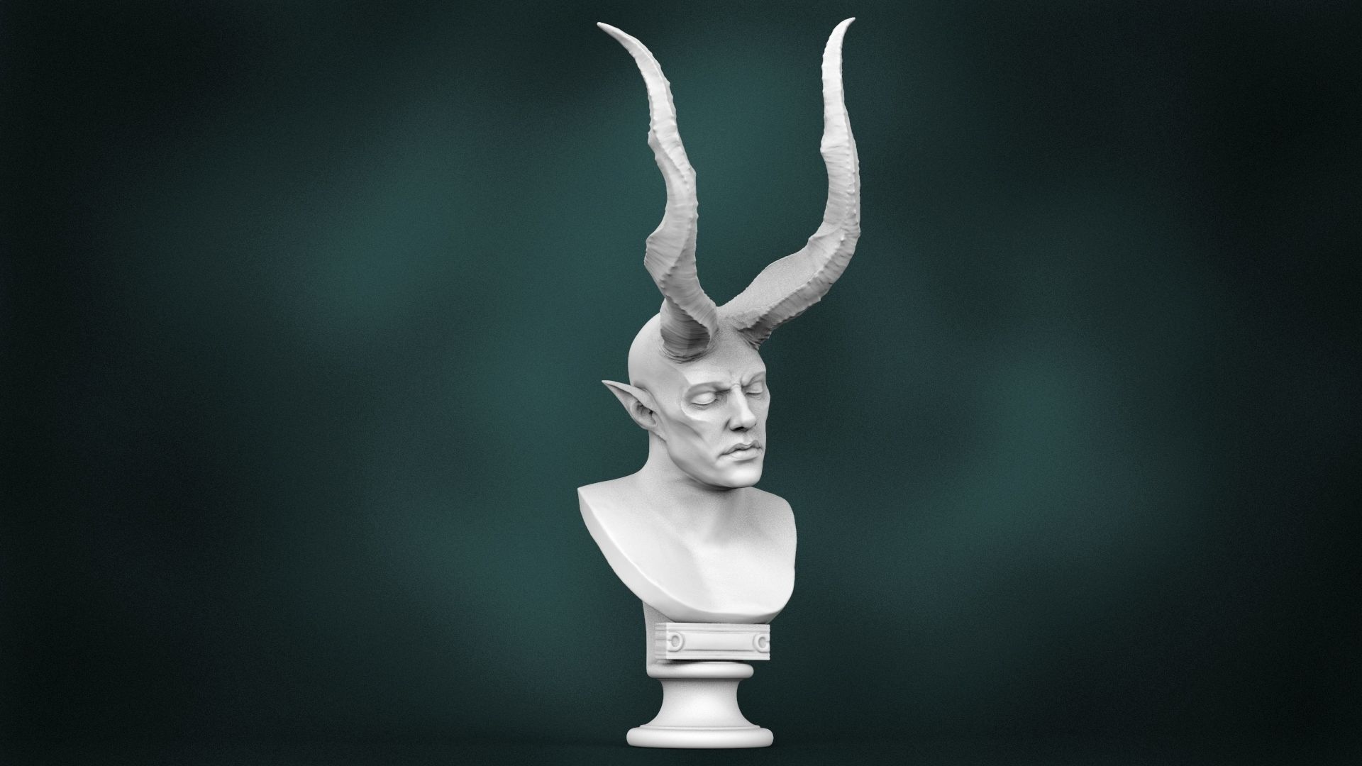 Bust of the Devil 3D print model_1