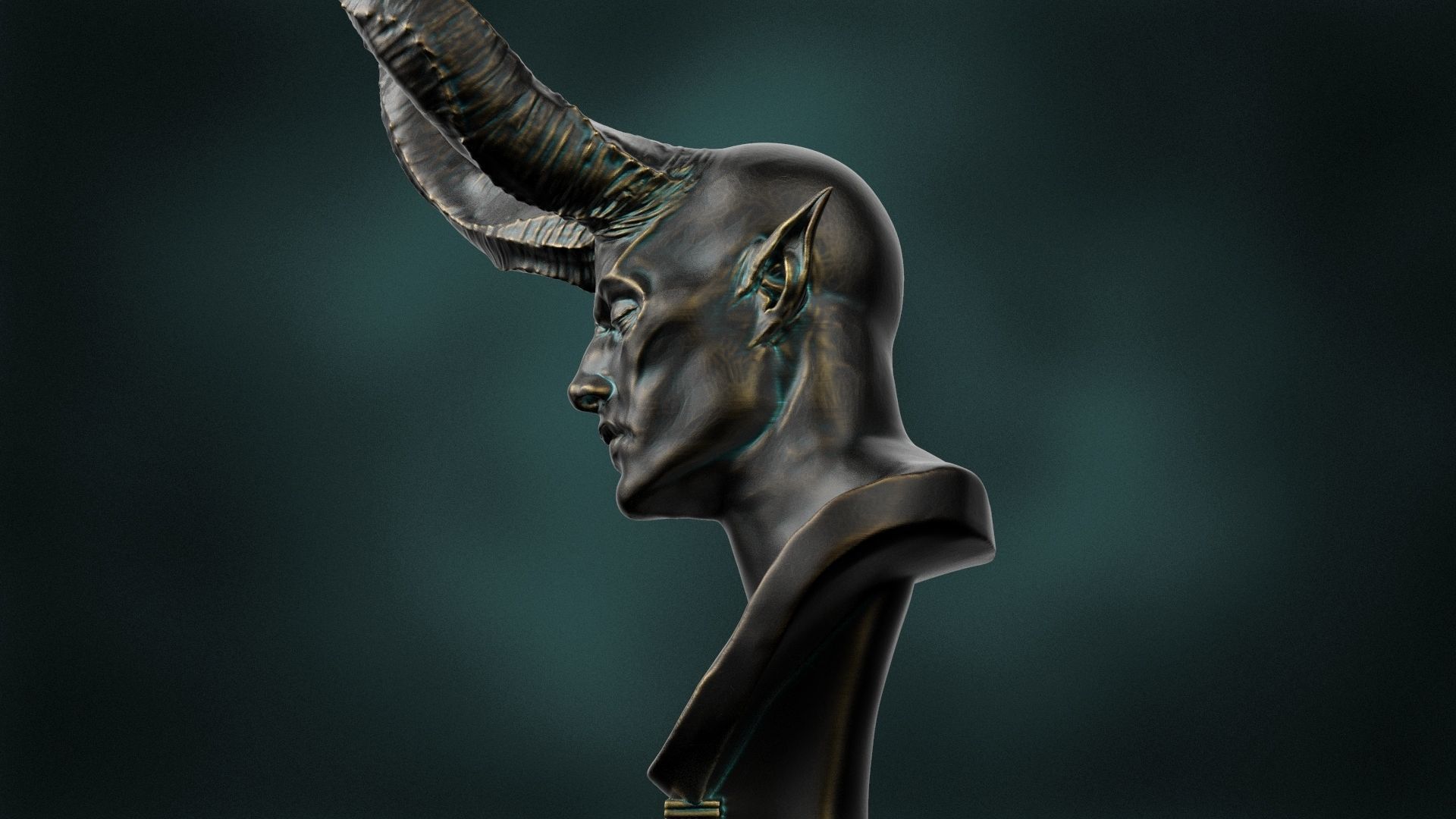 Bust of the Devil 3D print model_11