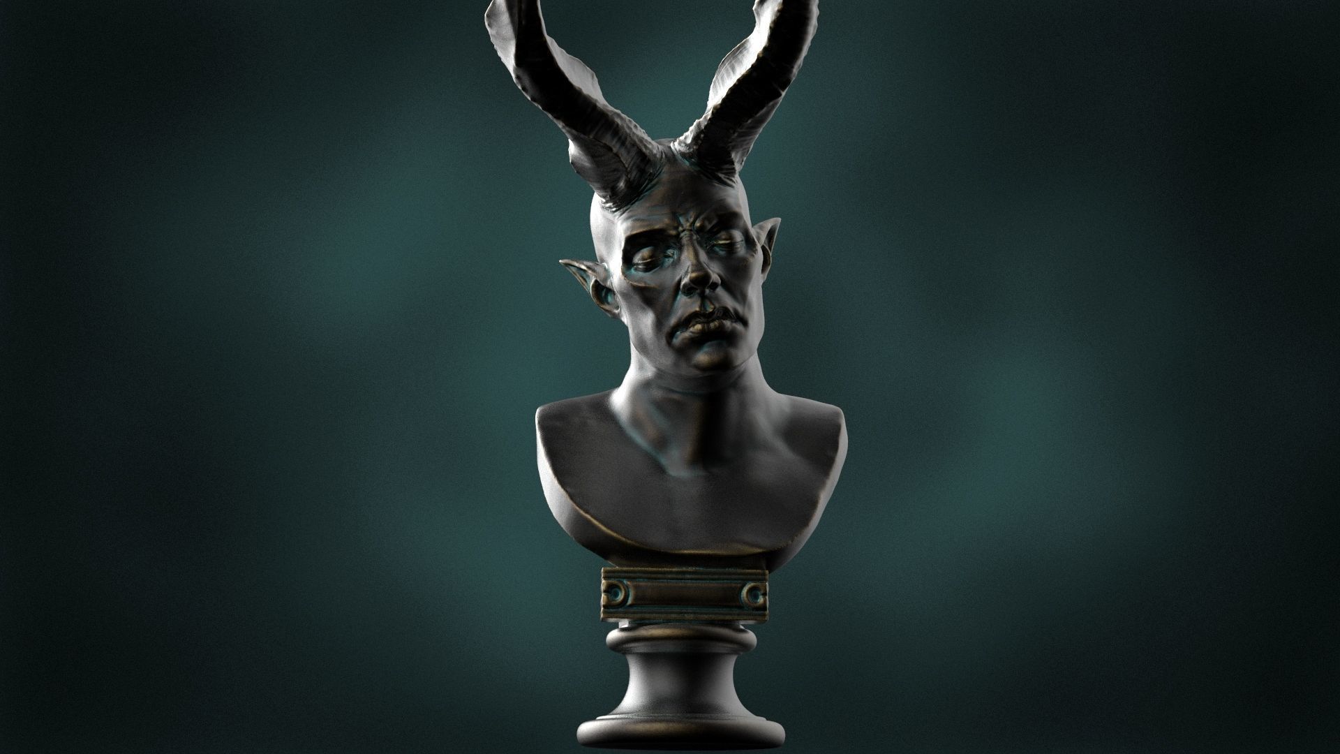 Bust of the Devil 3D print model_14