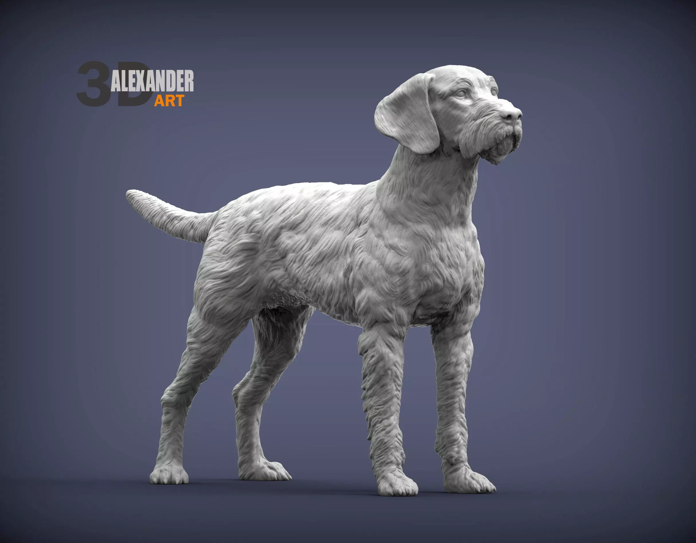 German wirehaired pointers 3D print model