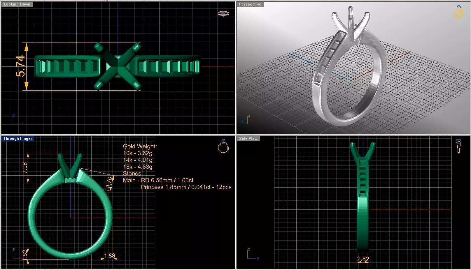 Solitaire diamond ring STL-3DM-12 renders-on hand-3x360 video 3D print model_0