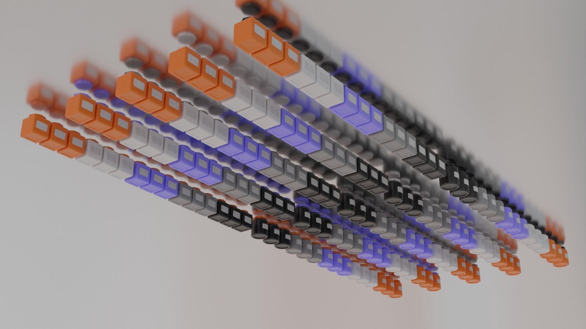 Industrial laboratory chemical containers with blank labels 3D model_4