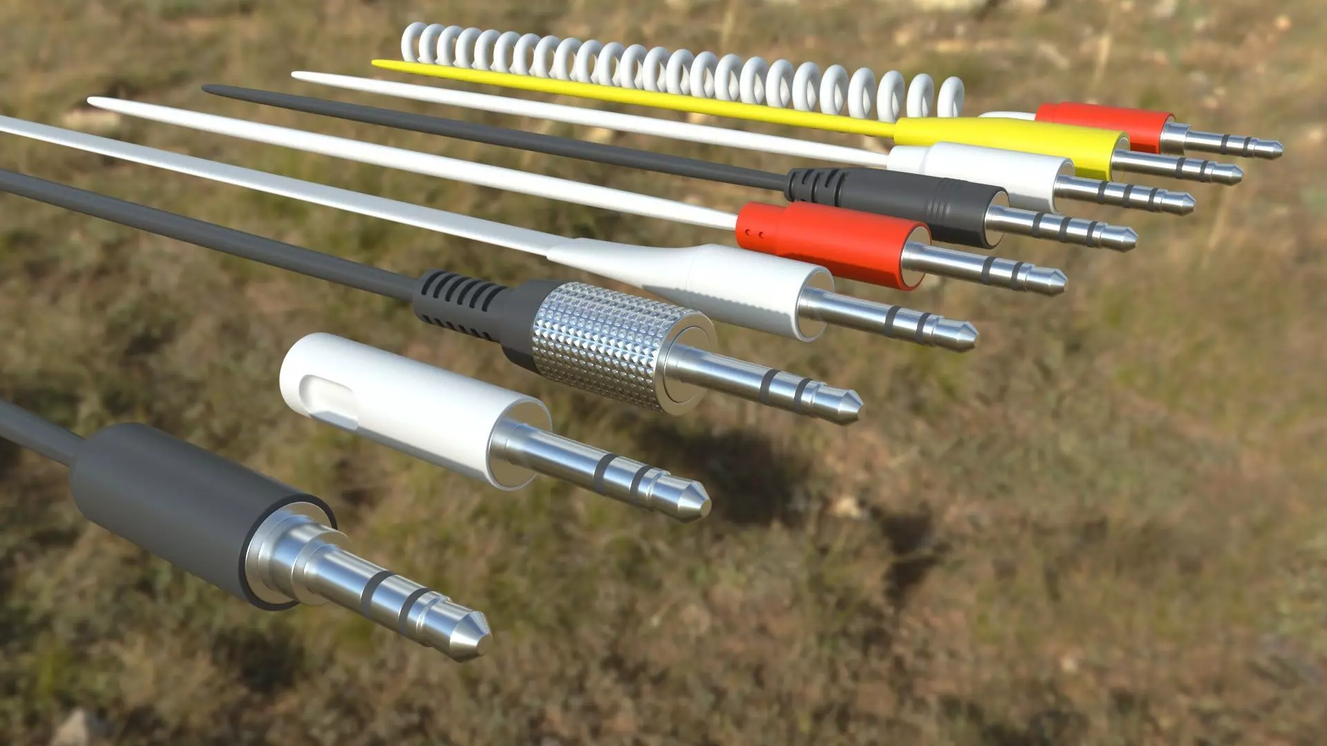 Audio connectors Low-poly 3D model