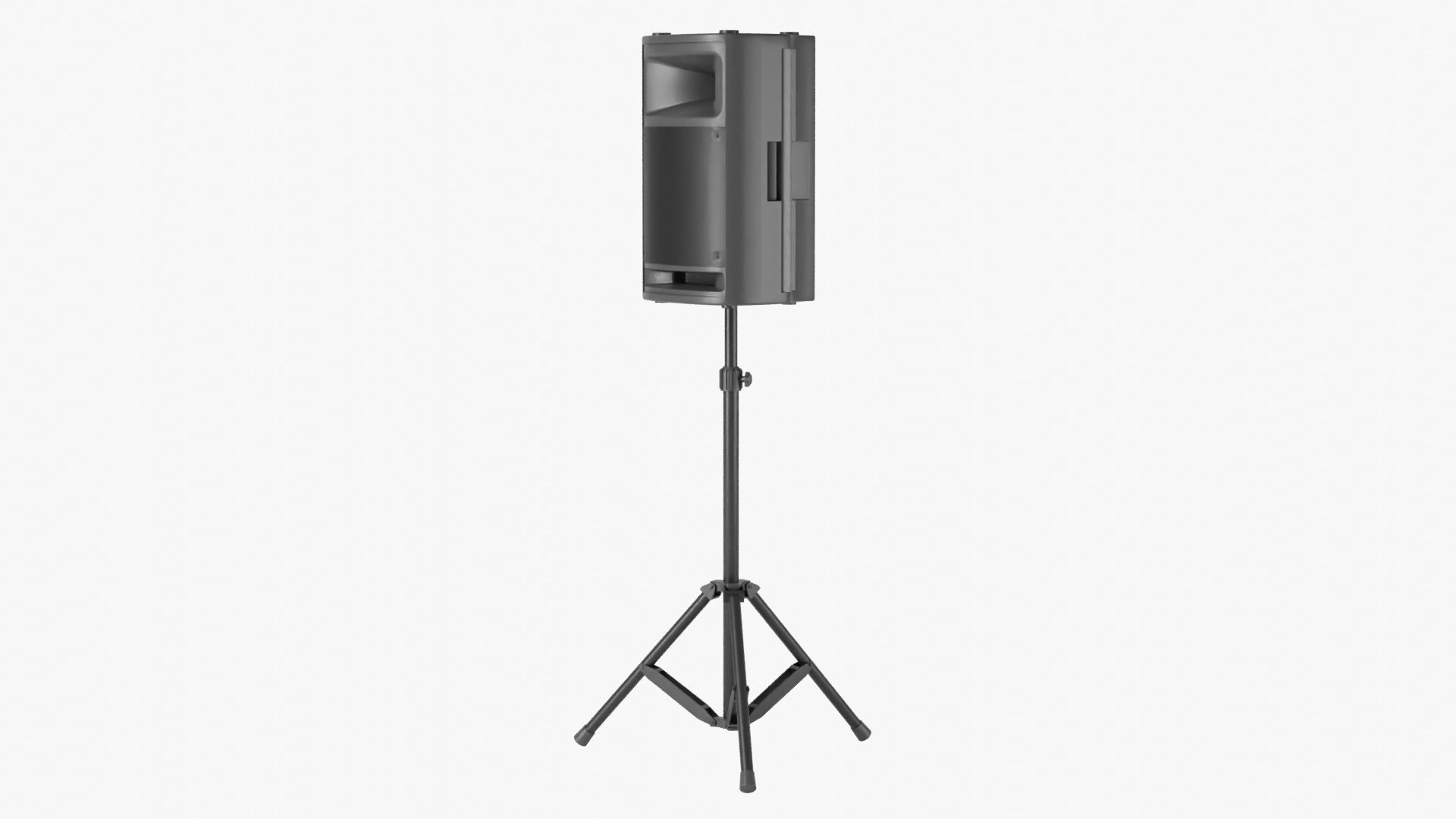 Powered Speaker with Tripod 3D model_2