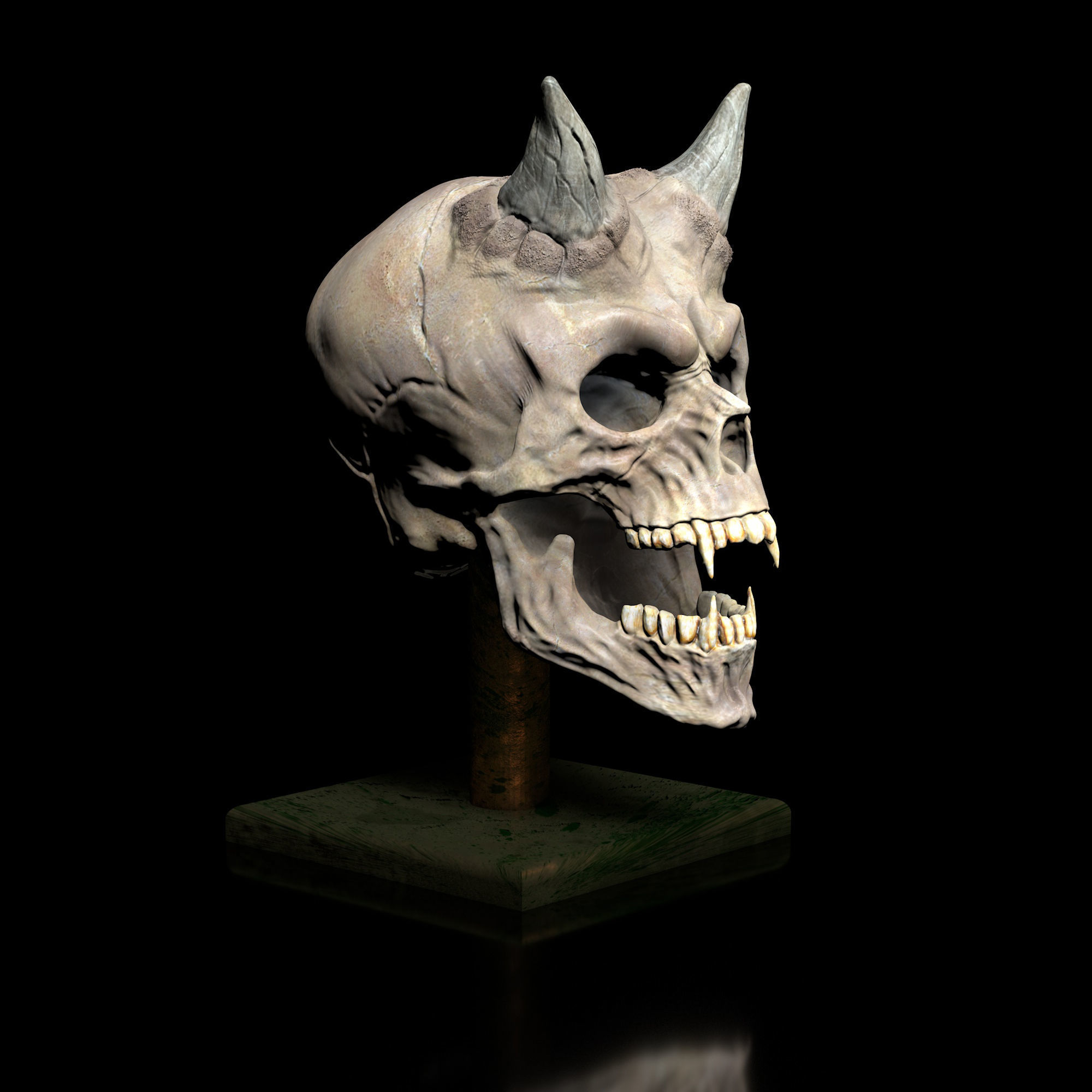 Vampire Skull - 3D print-file - High-Polygon 3D print model_1