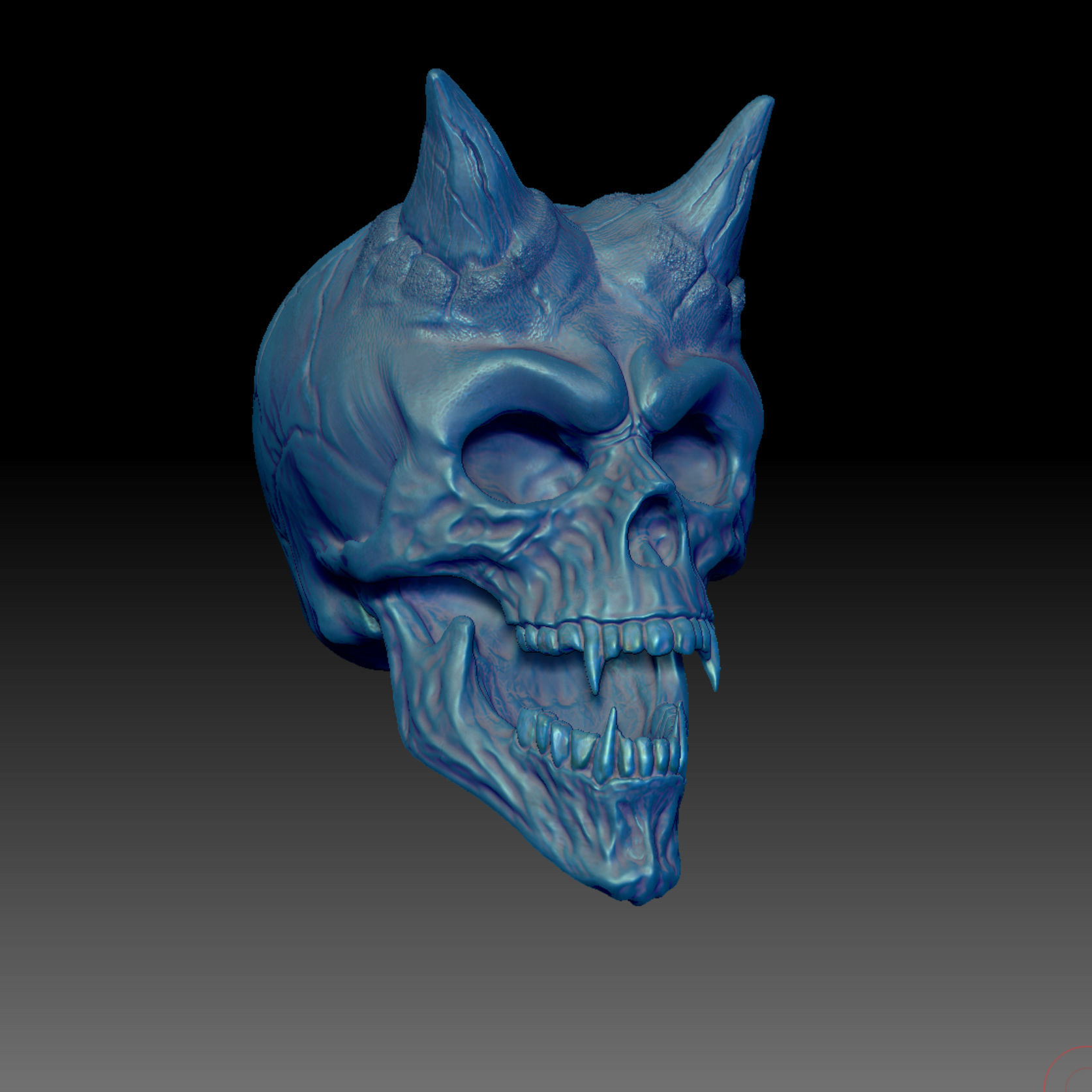 Vampire Skull - 3D print-file - High-Polygon 3D print model_5