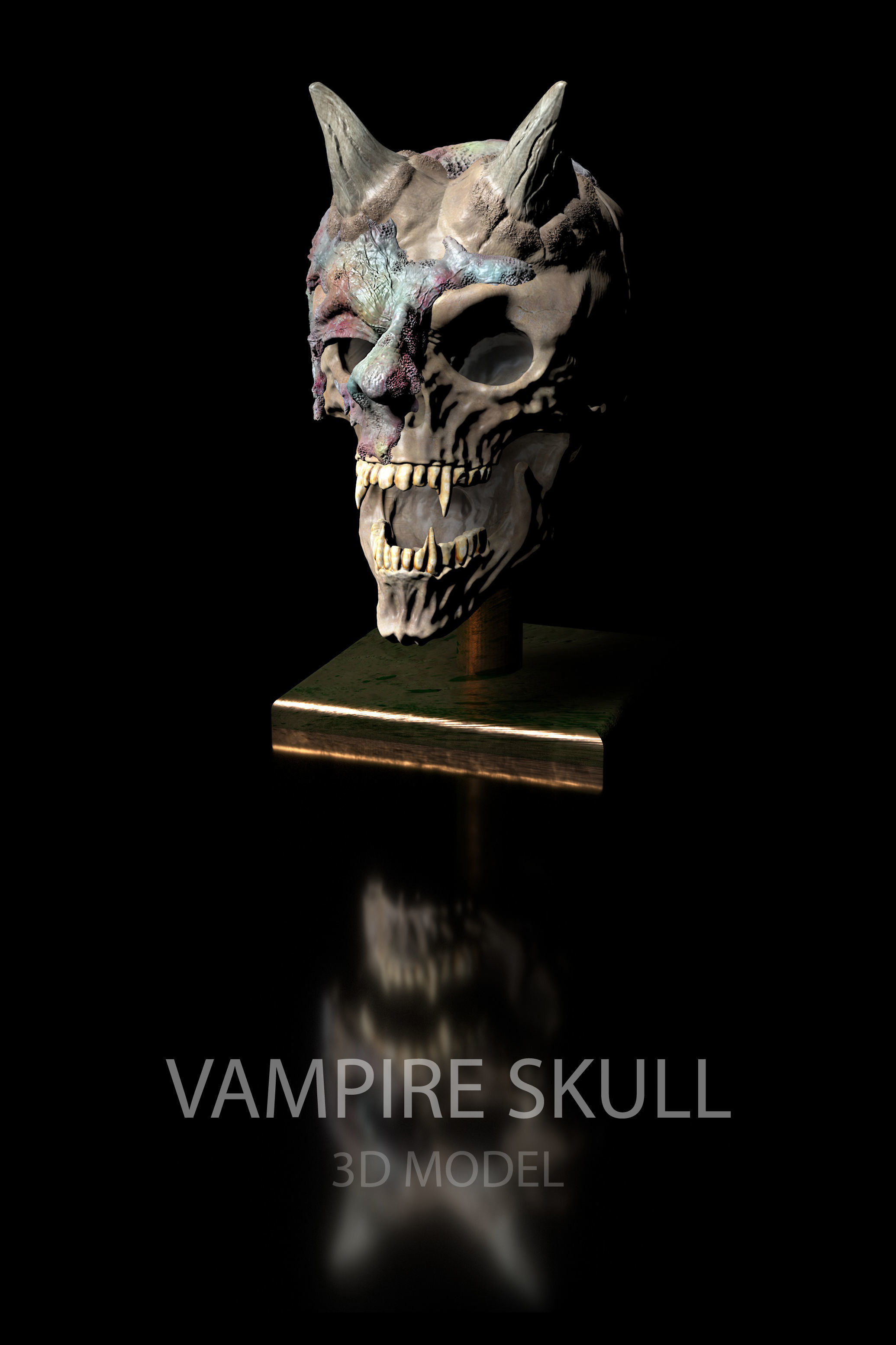 Vampire Skull - 3D print-file - High-Polygon 3D print model_16