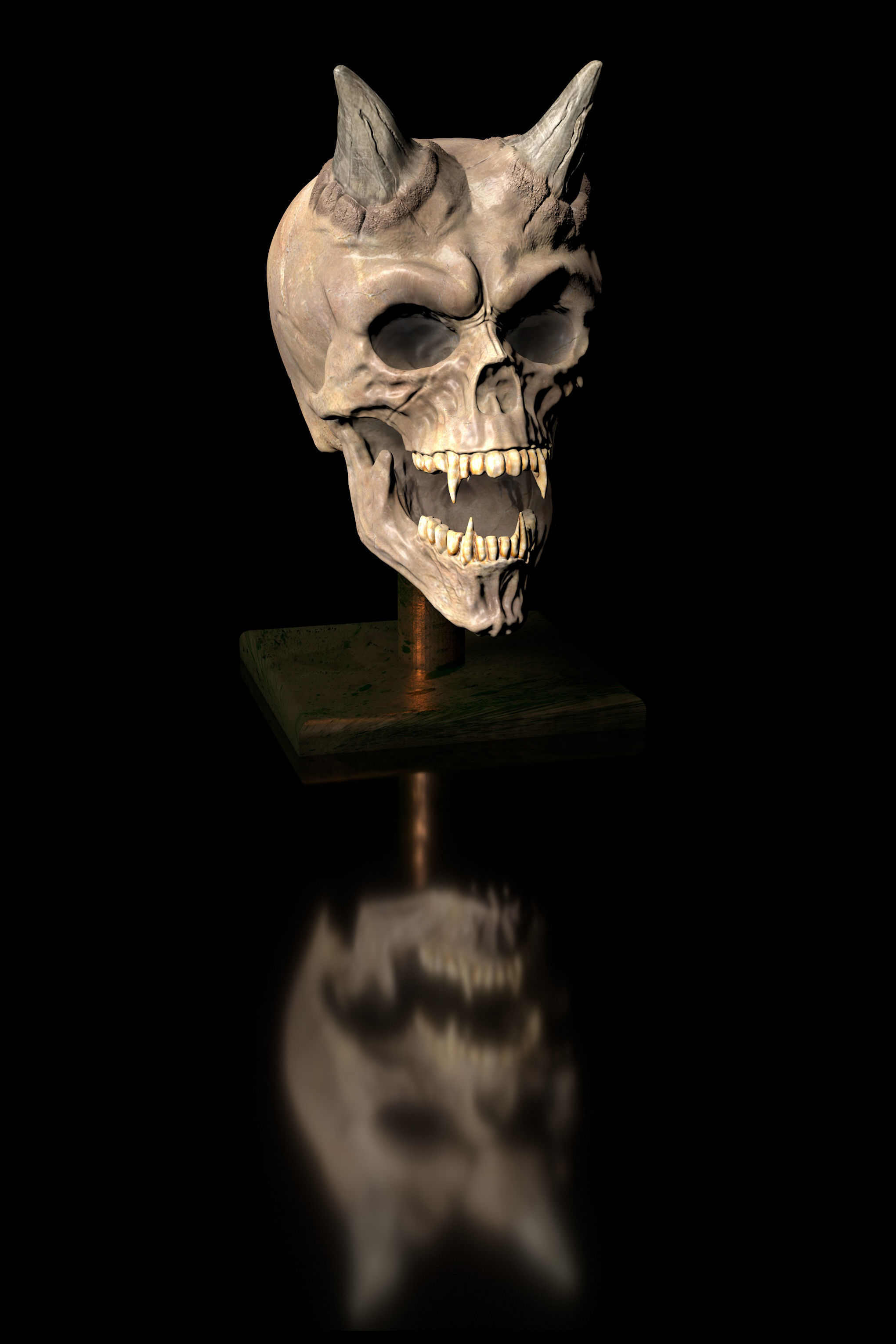 Vampire Skull - 3D print-file - High-Polygon 3D print model_11