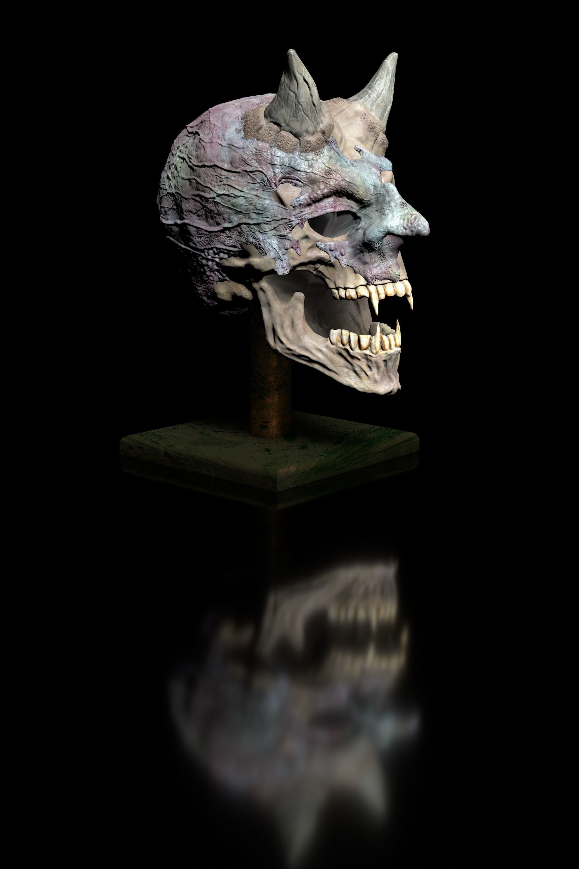 Vampire Skull - 3D print-file - High-Polygon 3D print model_12