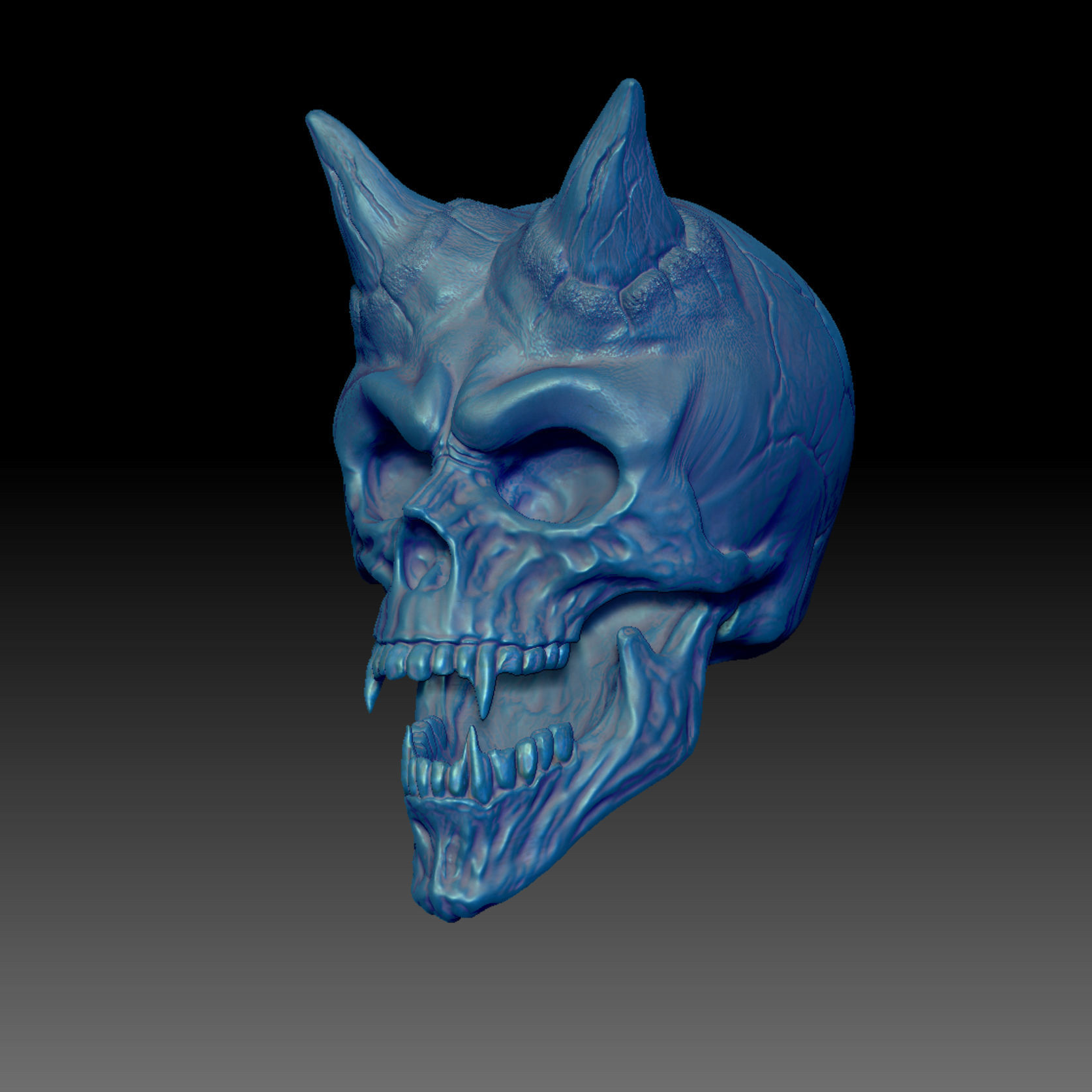 Vampire Skull - 3D print-file - High-Polygon 3D print model_8