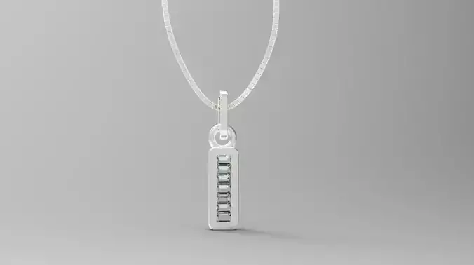 pendant 3d model bar gold