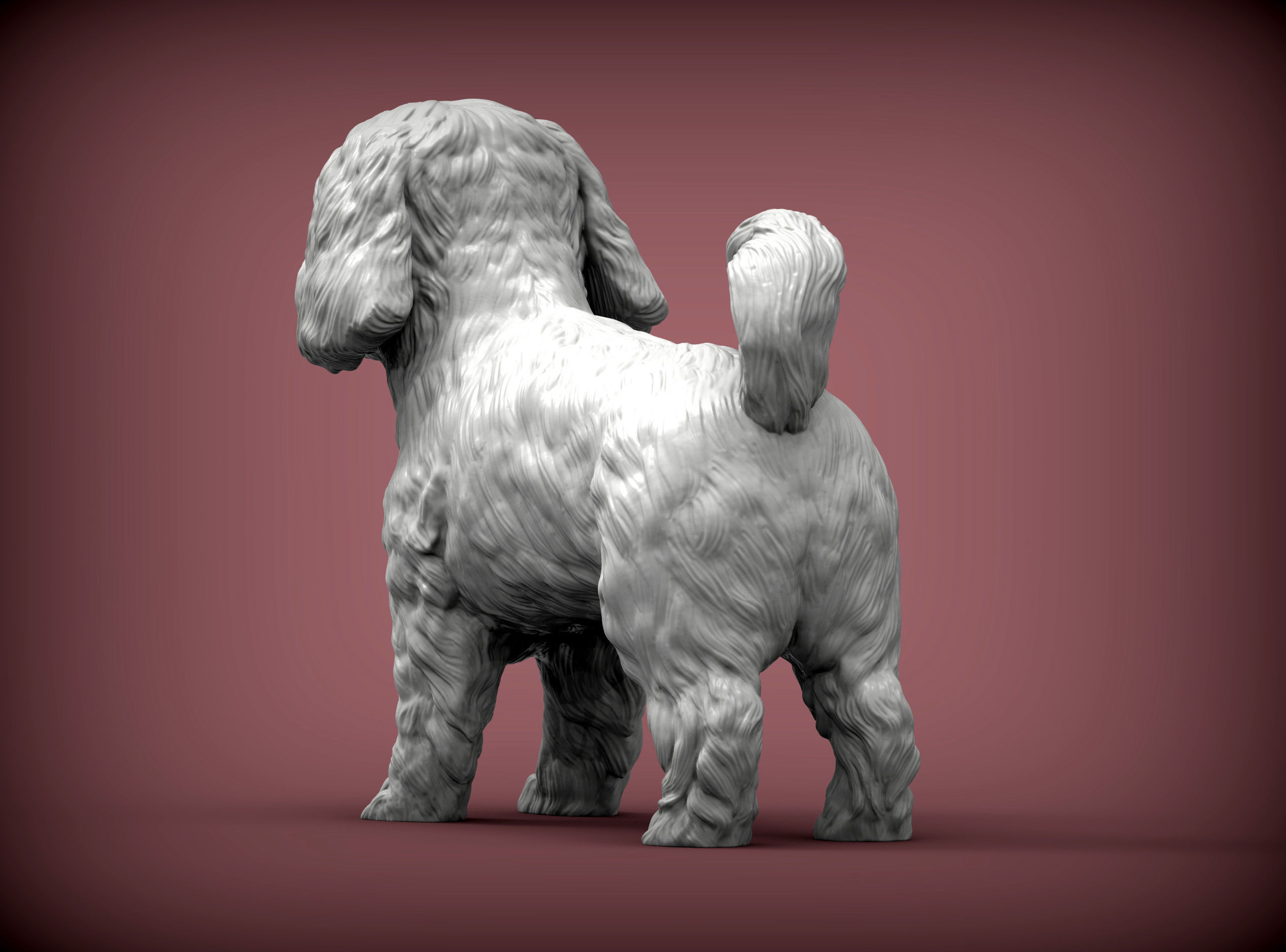 Maltese dog statue 3D print model_6