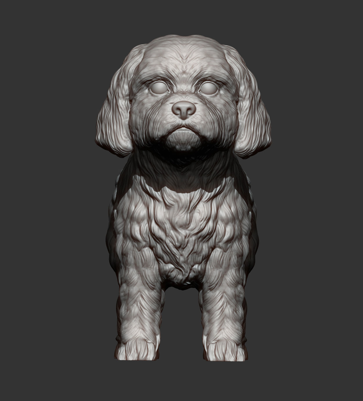 Maltese dog statue 3D print model_10