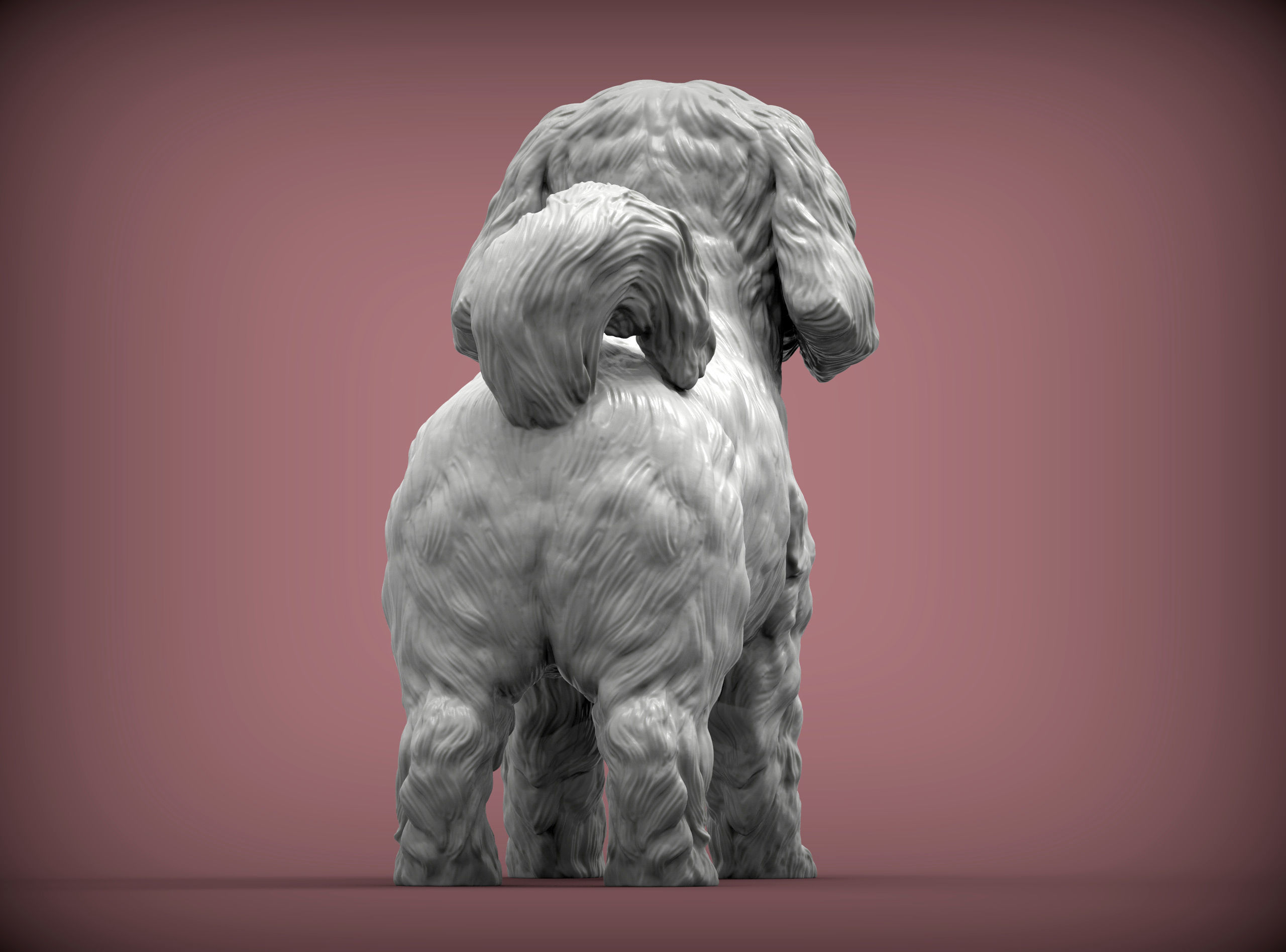 Maltese dog statue 3D print model_8