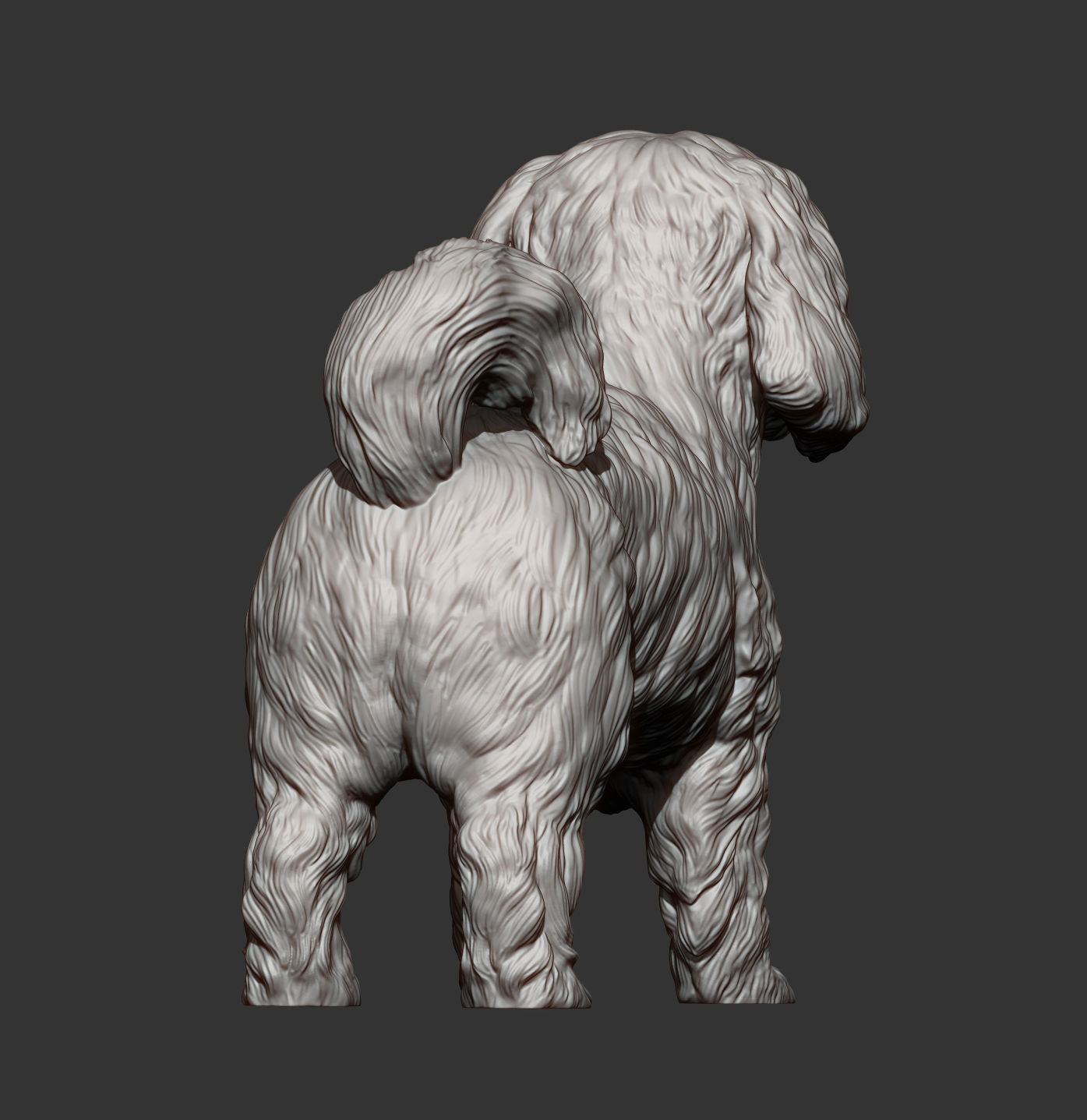 Maltese dog statue 3D print model_12