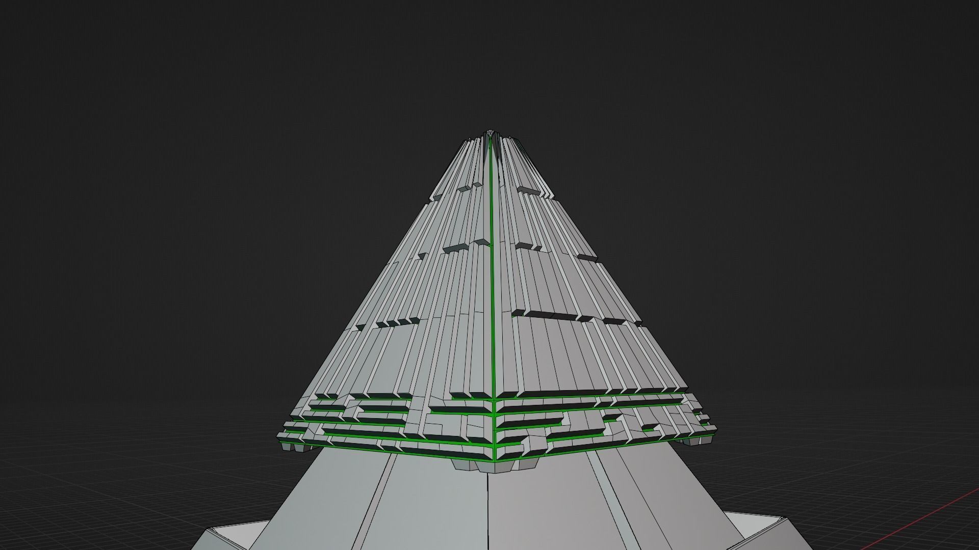 UFO 4 Pyramid Spaceship - Ovni - Flying Saucer Free 3D model_6