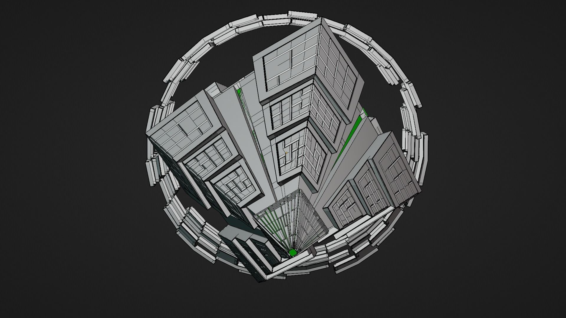 UFO 4 Pyramid Spaceship - Ovni - Flying Saucer Free 3D model_7