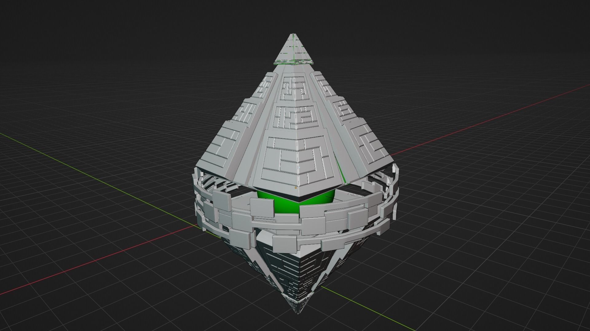 UFO 4 Pyramid Spaceship - Ovni - Flying Saucer Free 3D model_4