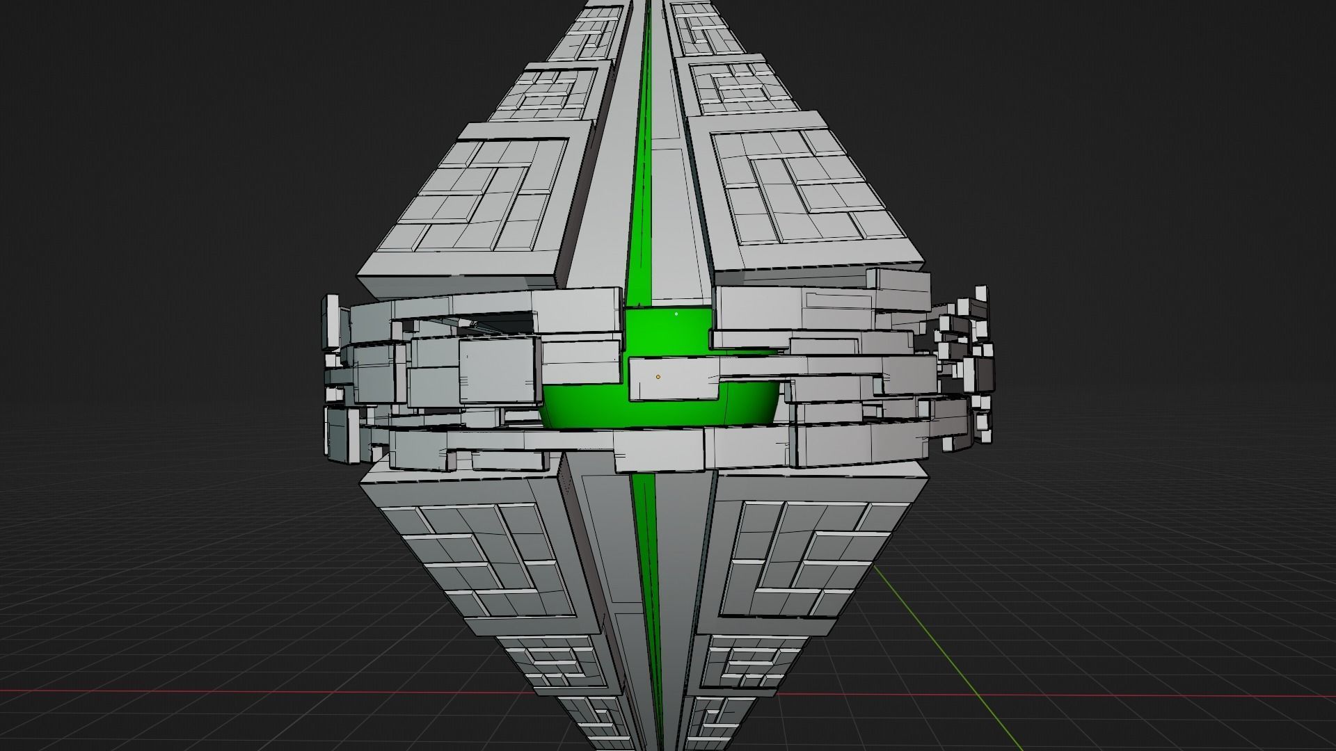 UFO 4 Pyramid Spaceship - Ovni - Flying Saucer Free 3D model_8