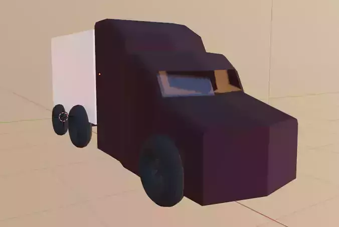 Low-poly truck semi