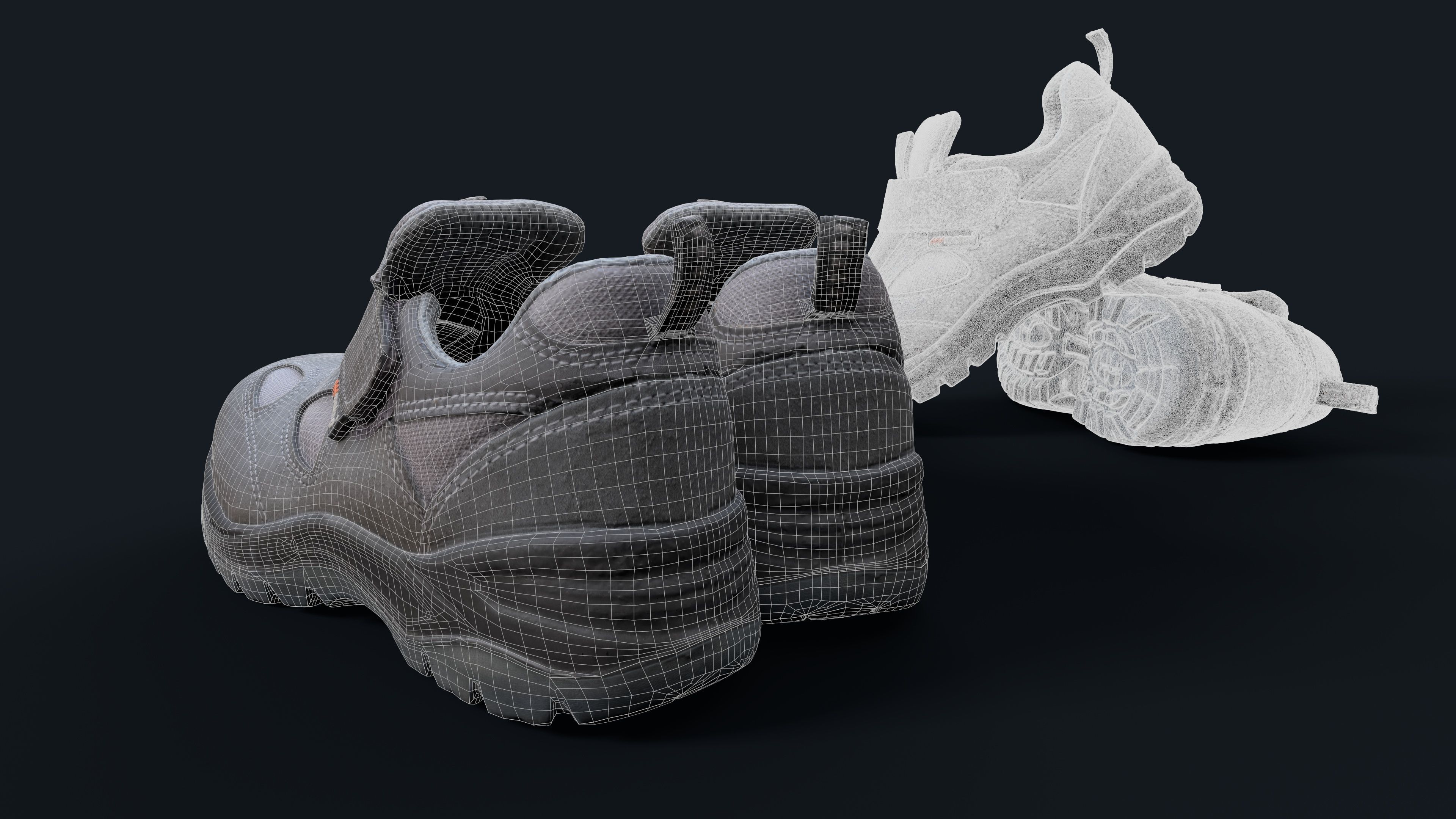 Safety Shoes Low-poly 3D model_7