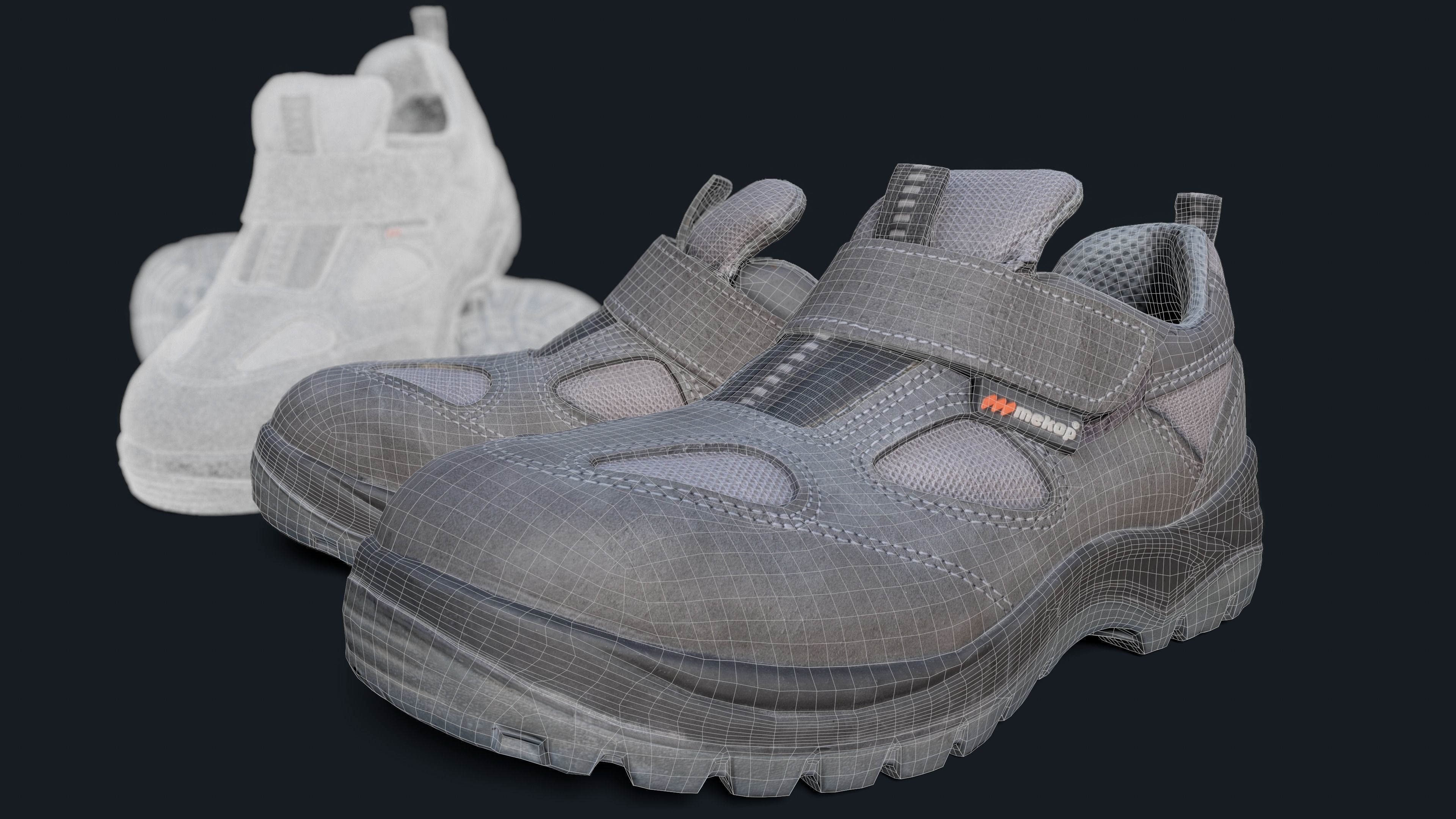 Safety Shoes Low-poly 3D model_8