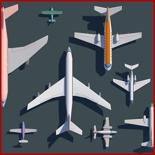 Mobile Airport Low-poly 3D model 2