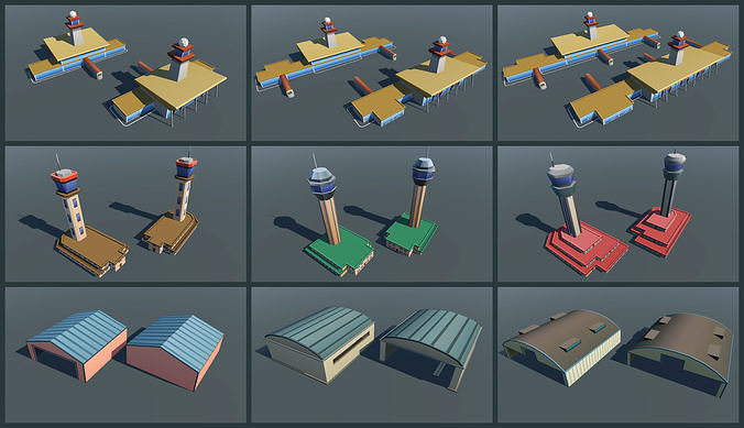 Mobile Airport Low-poly 3D model 6