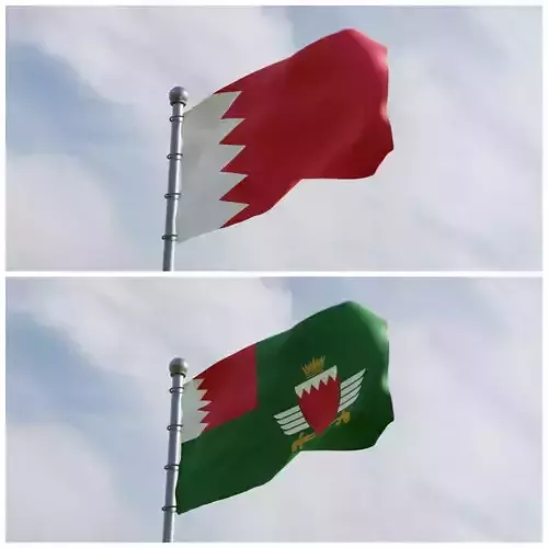 Animated Bahrain Flags 3D model