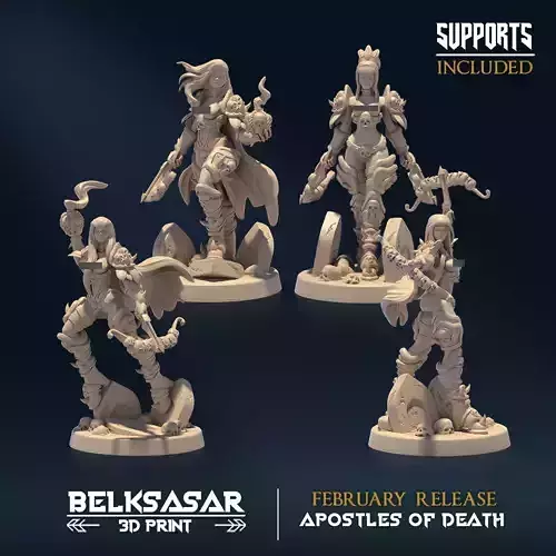 Mortuary Custodian Set x4 Nude 3D print model