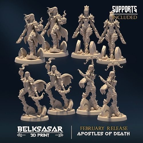 Mortuary Custodian Set x4 Nude and Normal 3D print model