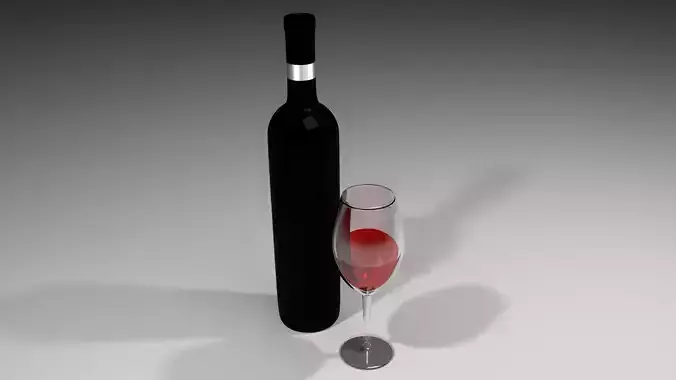 Bottle with Glass - Cabernet