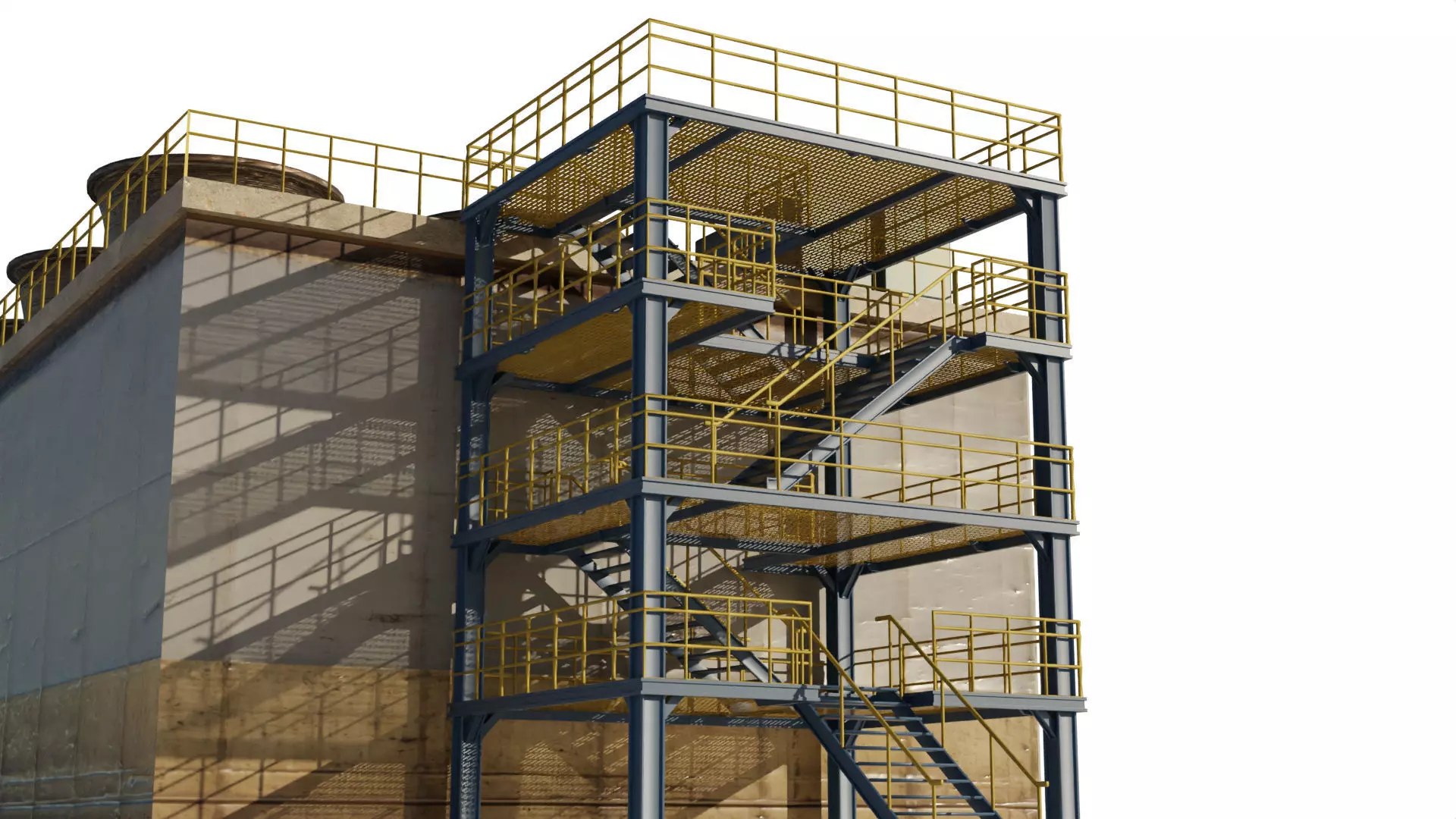 Nuclear Power Plant Cooling Tower Low-poly 3D model