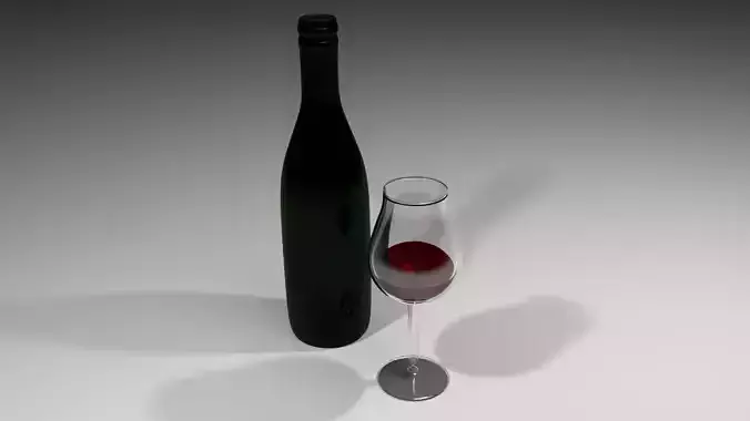 Bottle with Glass - Pinot Nior