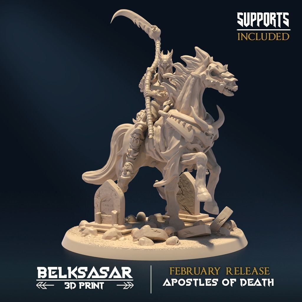 Reaper Rider Set x3 Nude 3D print model_1