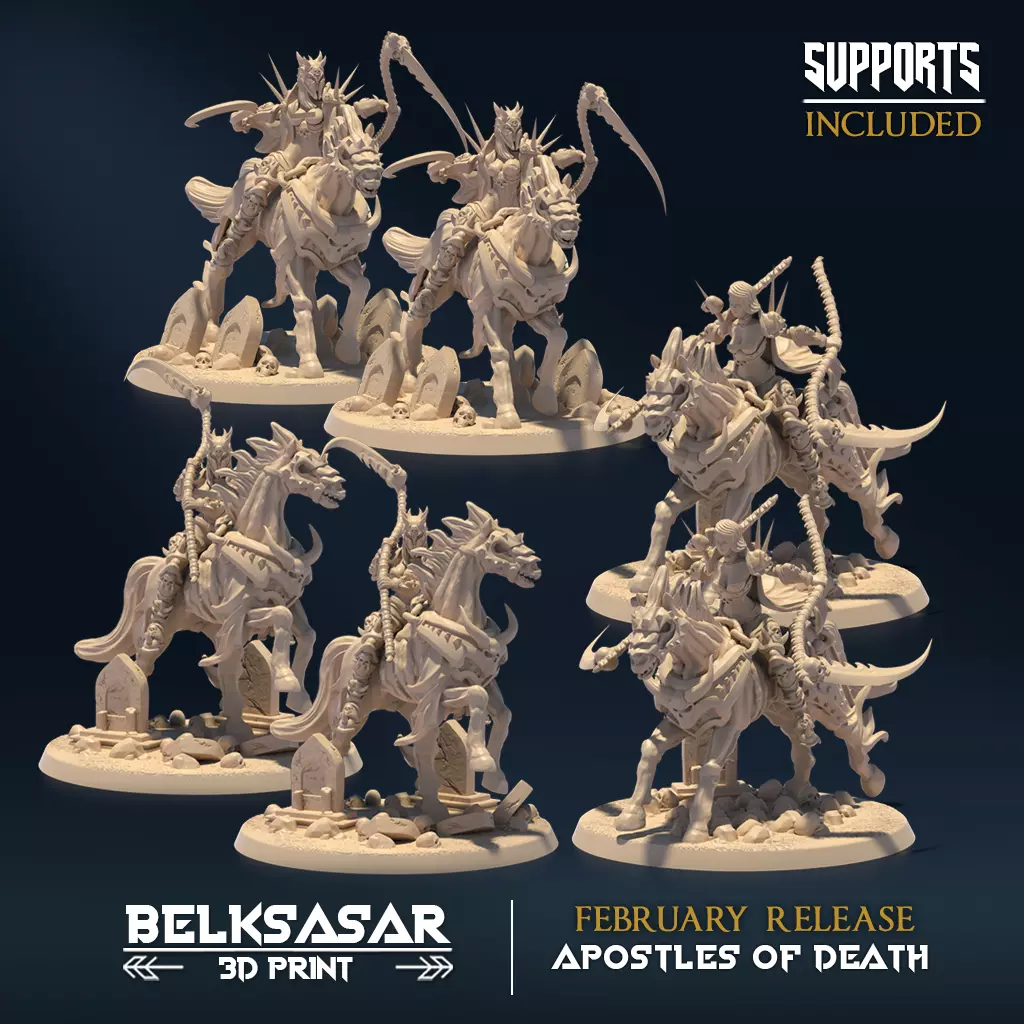 Reaper Rider Set x3 Nude and Normal 3D print model_0