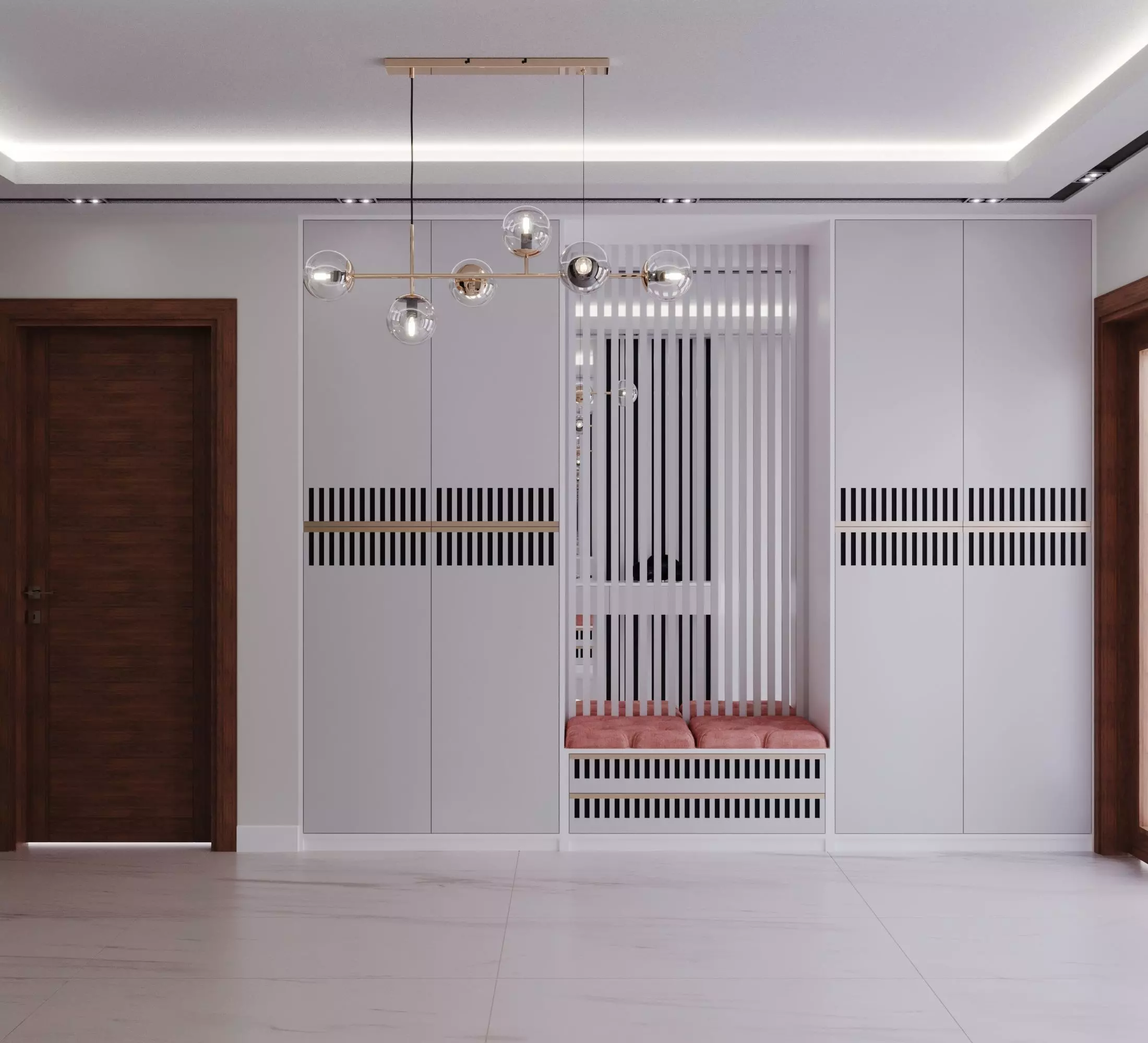 Modern House Entrance Low-poly 3D model_0