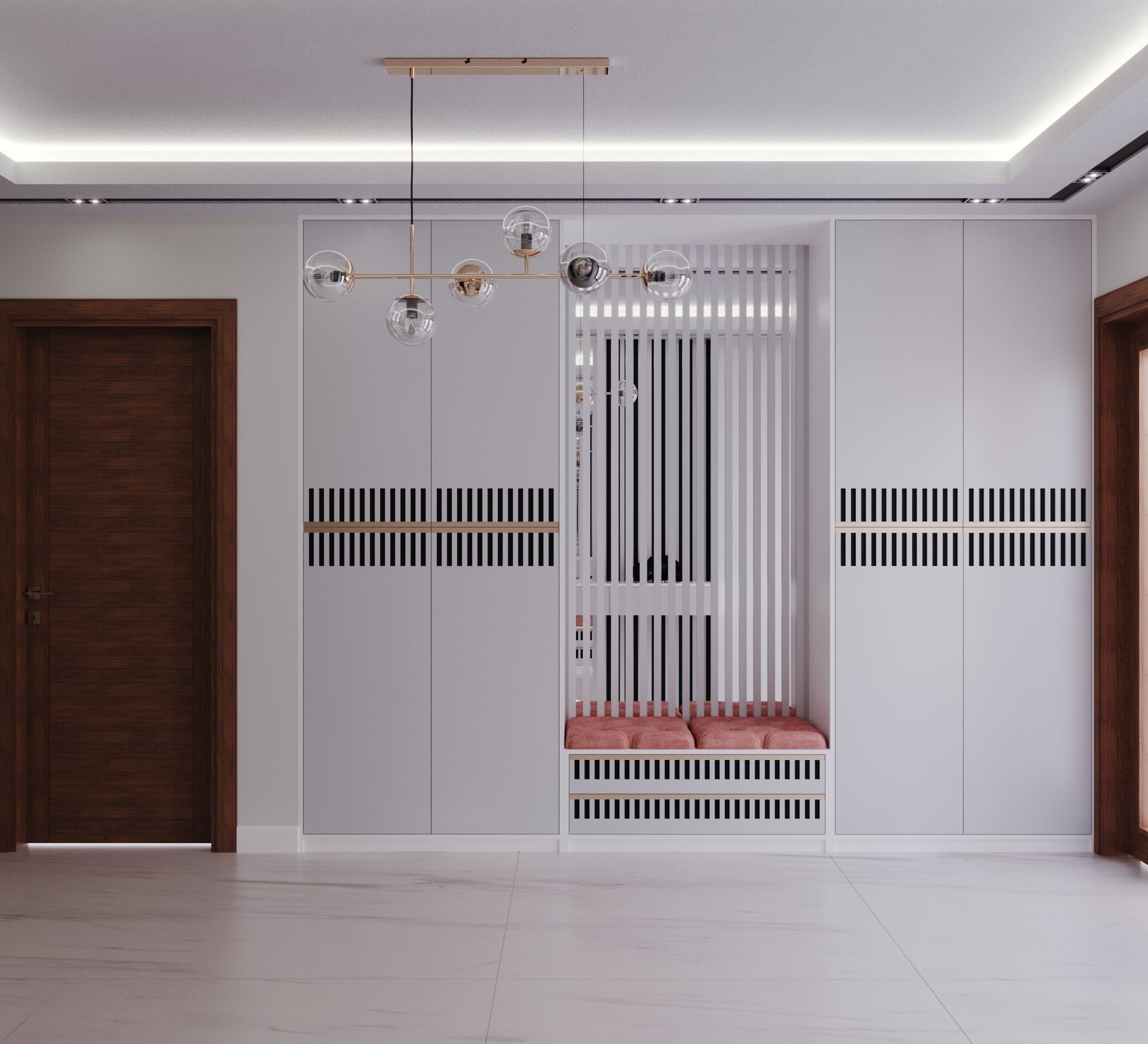 Modern House Entrance Low-poly 3D model_1