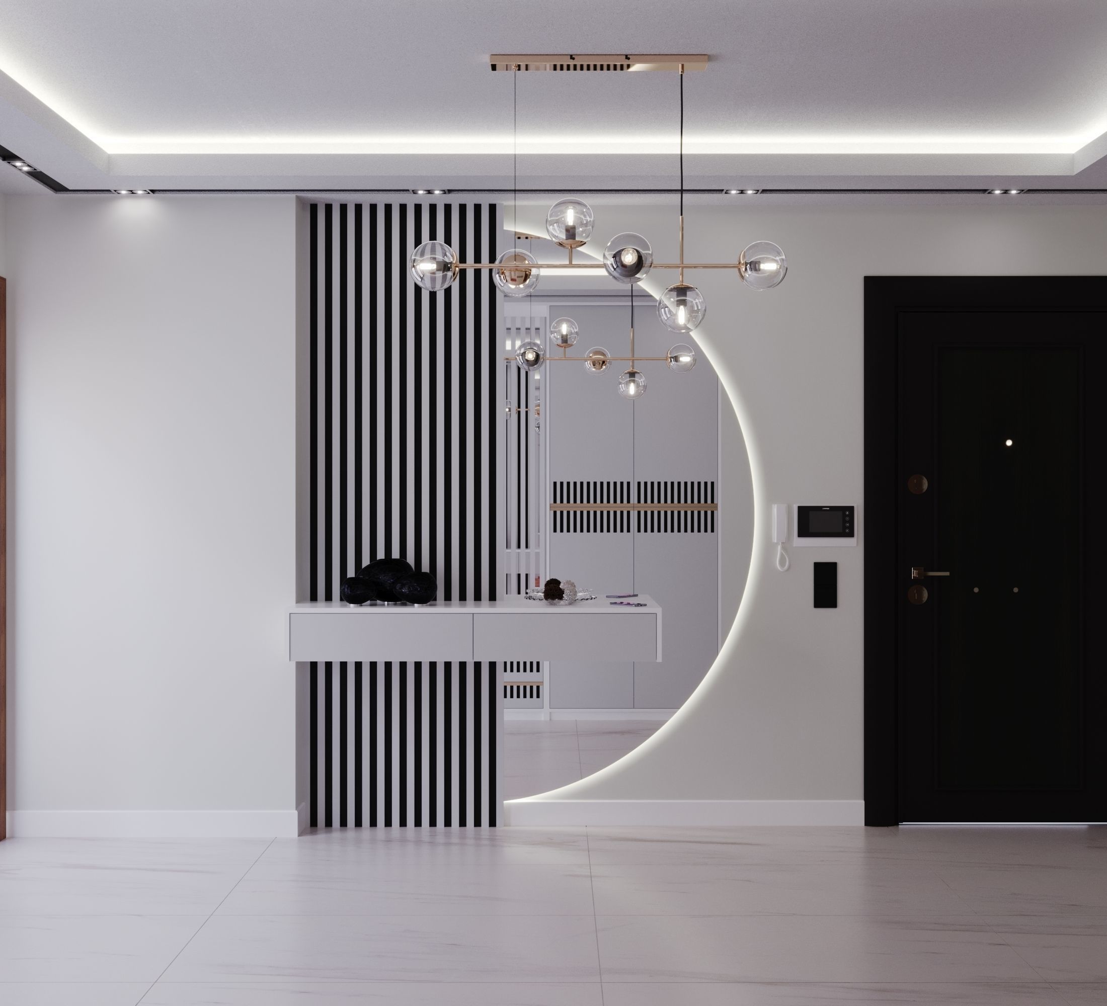 Modern House Entrance Low-poly 3D model_2