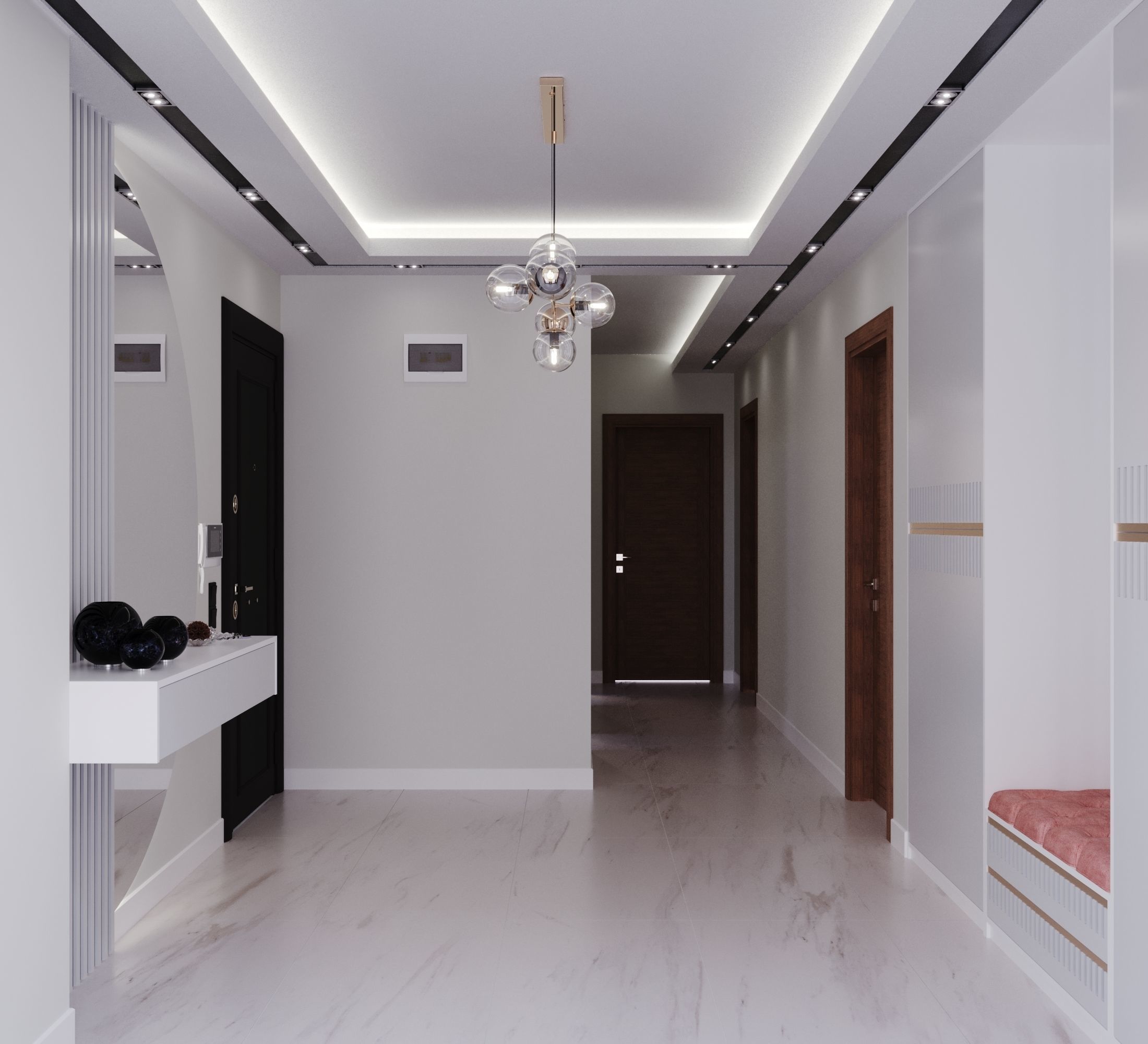 Modern House Entrance Low-poly 3D model_4