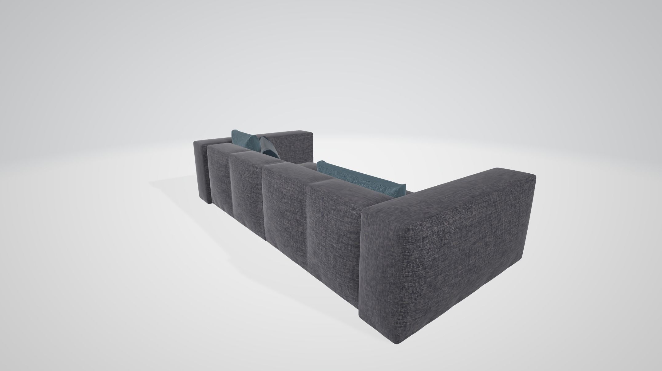 gray sofa with pillows Free 3D model_2